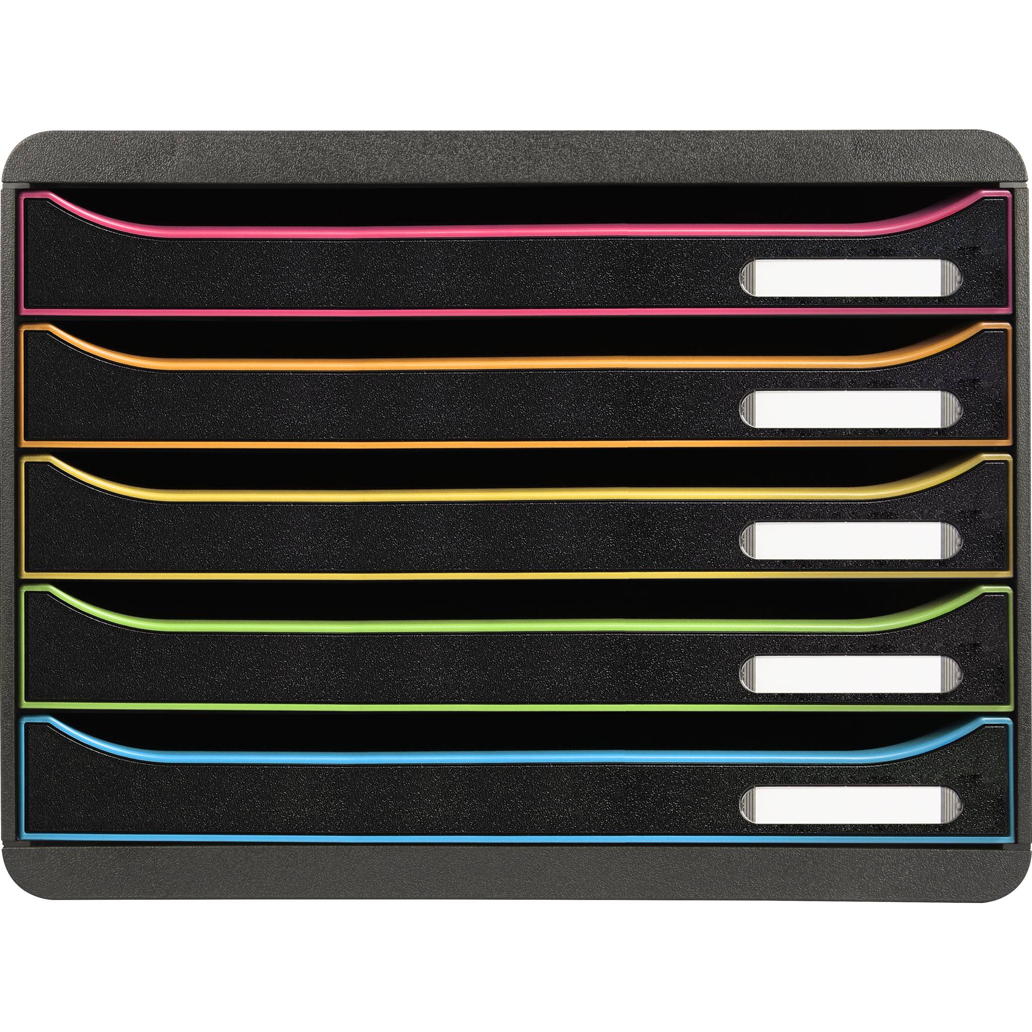 Exacompta Schubladenbox BigBoxPlus Horizon Quer 5 Schub Schwarz/Harlekin 308914D