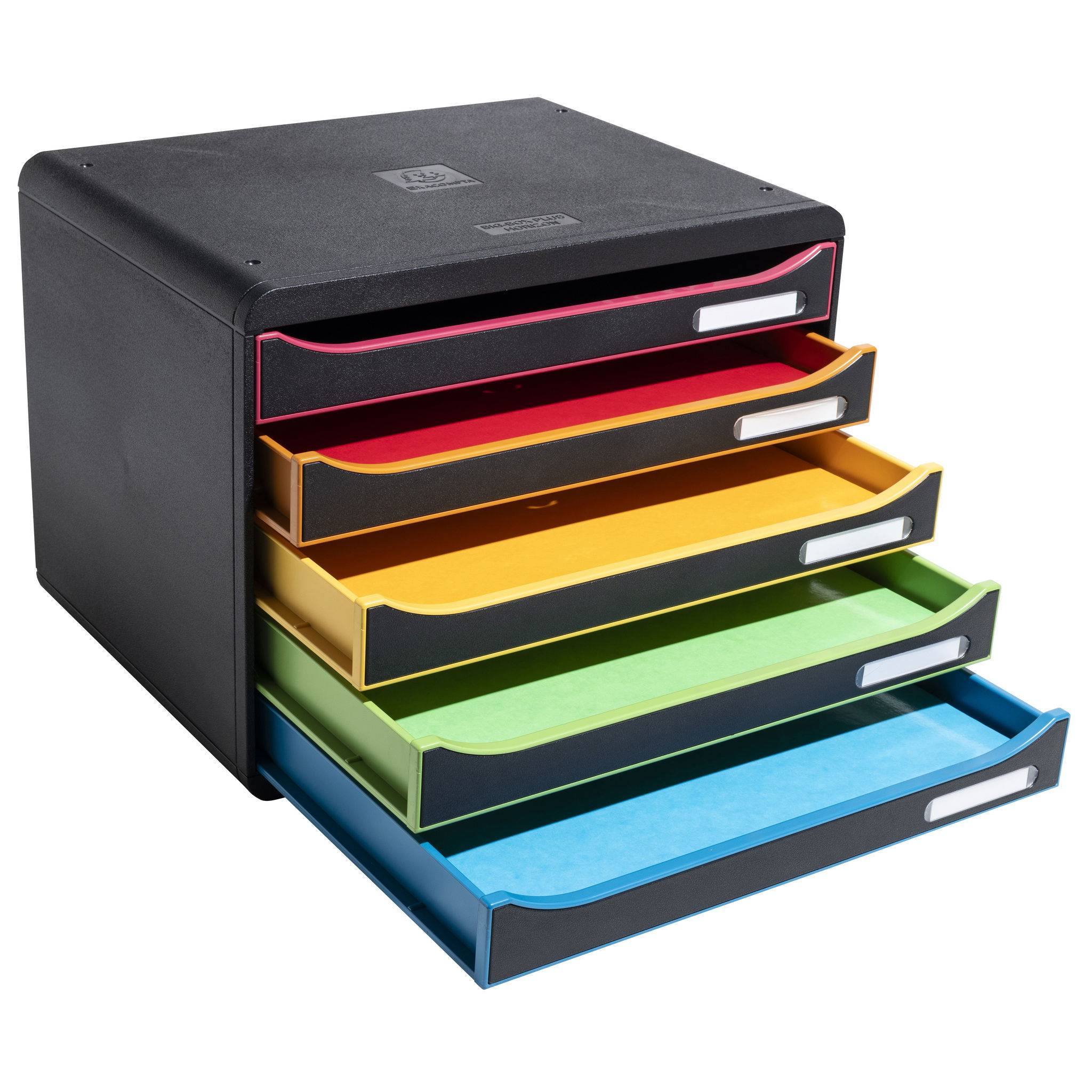 Exacompta Schubladenbox BigBoxPlus Horizon Quer 5 Schub Schwarz/Harlekin 308914D