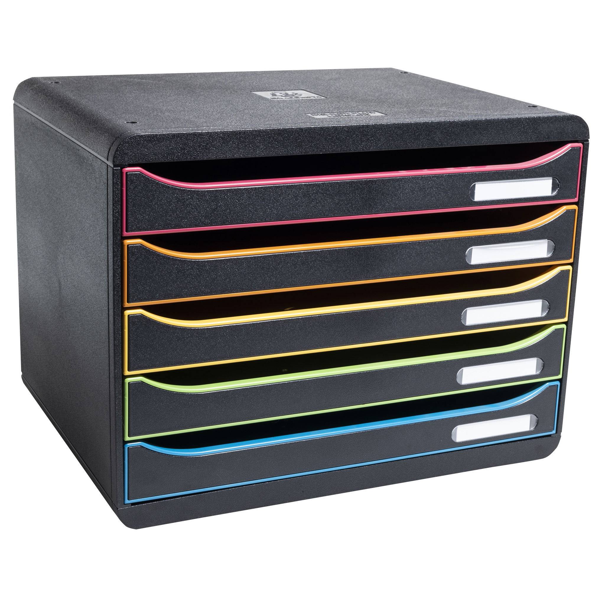 Exacompta Schubladenbox BigBoxPlus Horizon Quer 5 Schub Schwarz/Harlekin 308914D
