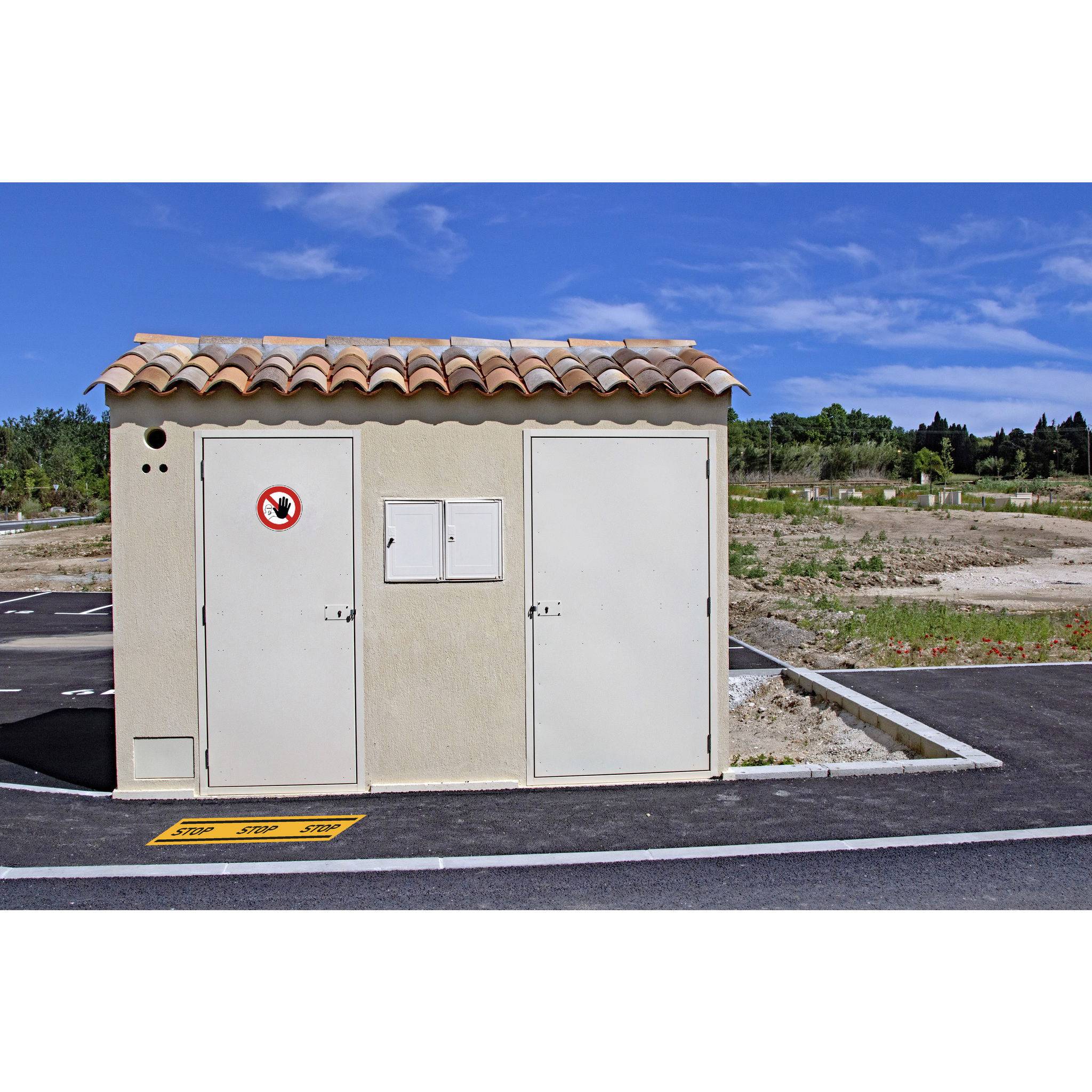 Exacompta Hinweisschild Band Stop PVC selbstklebend 100 cm Gelb 67025E