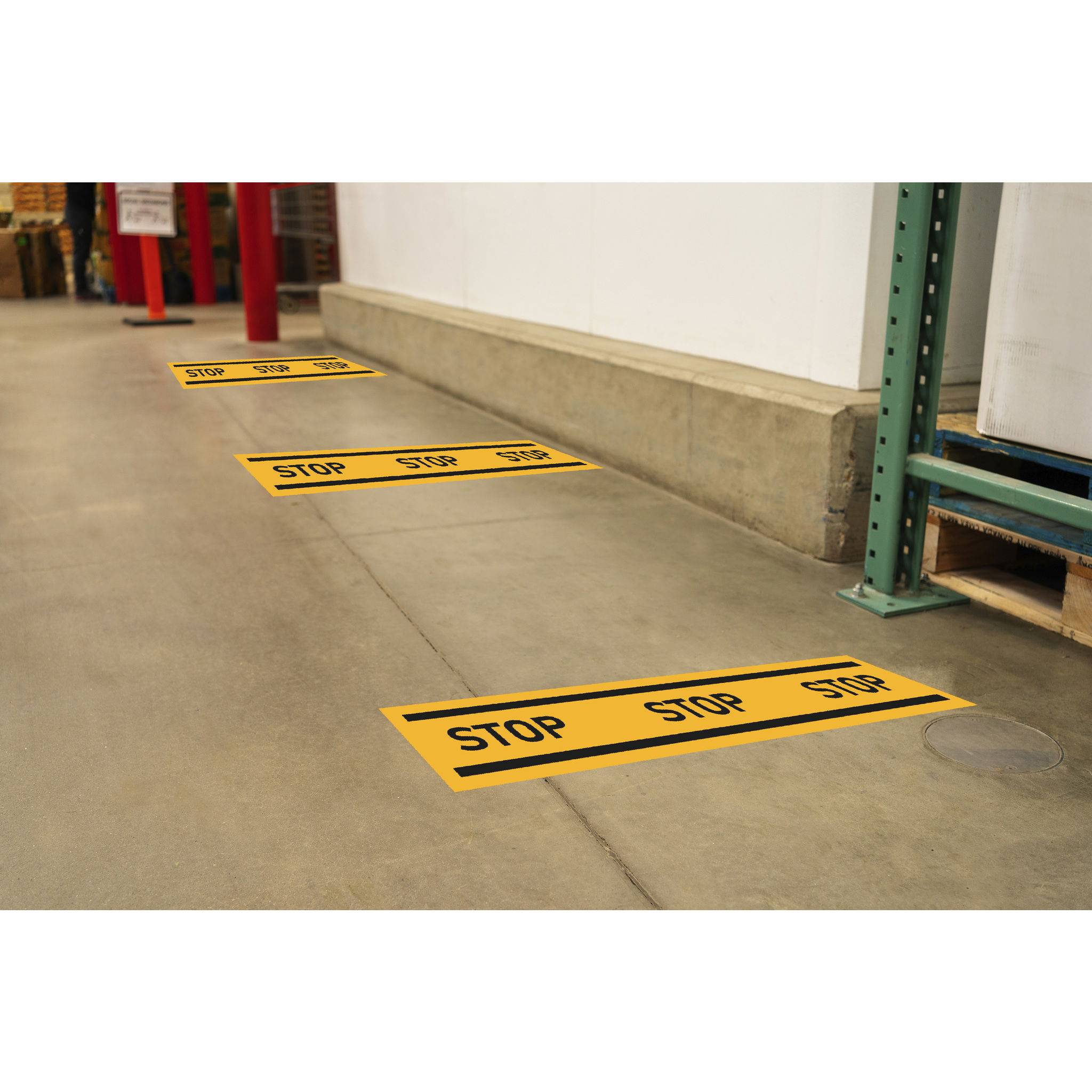 Exacompta Hinweisschild Band Stop PVC selbstklebend 100 cm Gelb 67025E