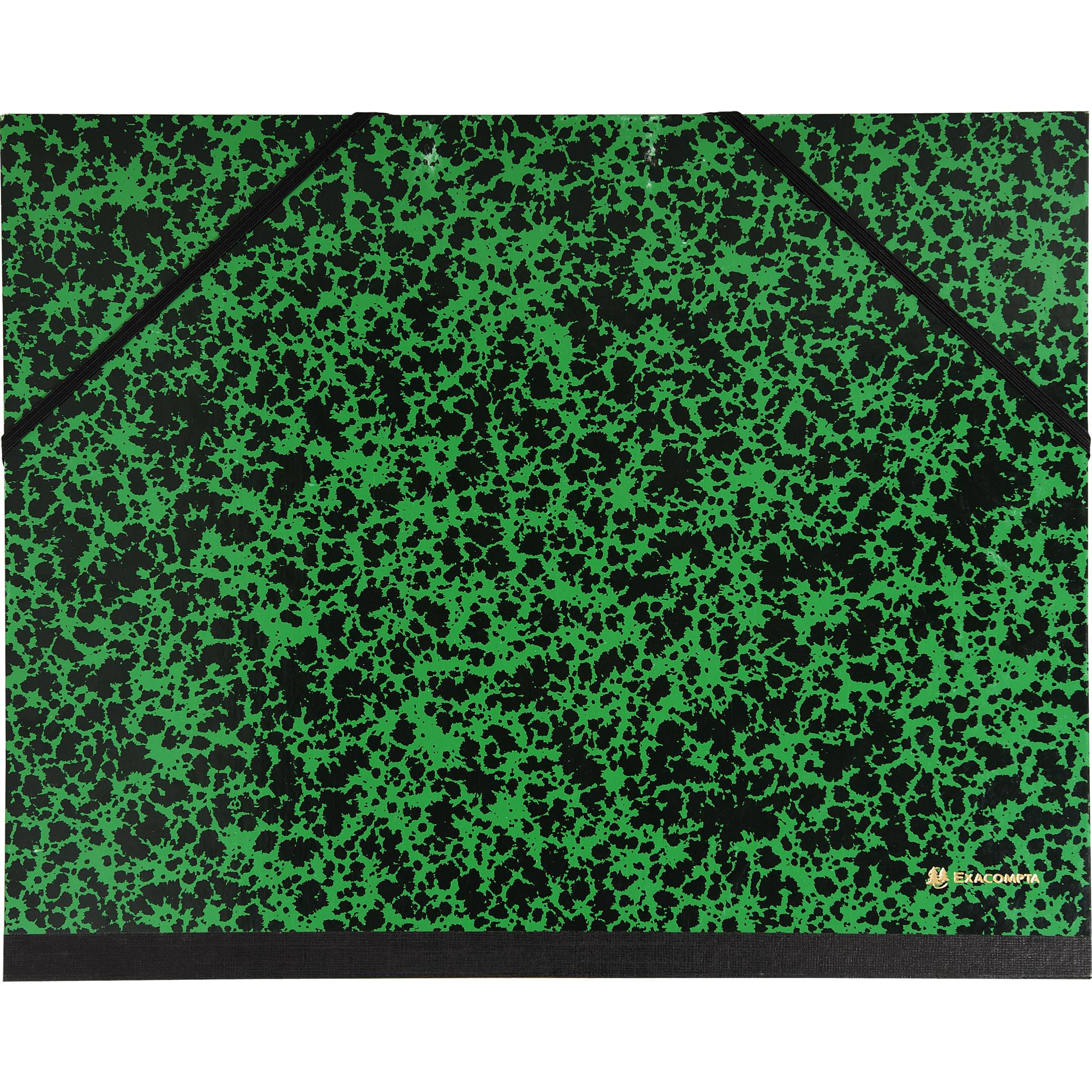 Exacompta 10x Zeichenmappe Gummizug A4 A4 Überbreite 26x33cm Grün 541100E