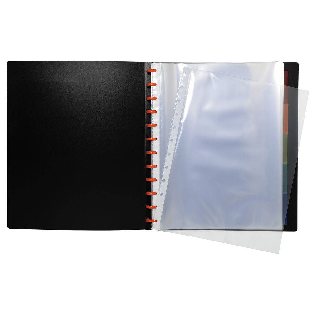 Exacompta 4x Sichtmappe Ring 40 herausnehmbaren Hülle A4 Exactive Schwarz 86434E