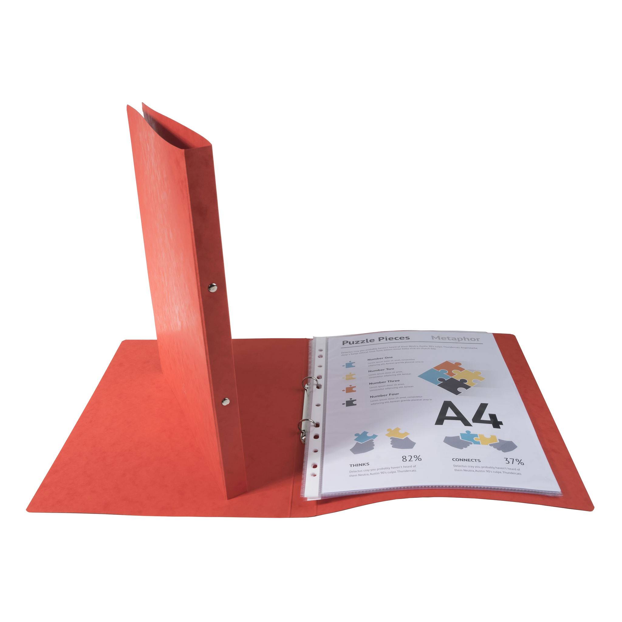 Exacompta 10x Ringhefter Karton 355g 2Ring 15mm Rücken 20mm A4 Rot 54255E