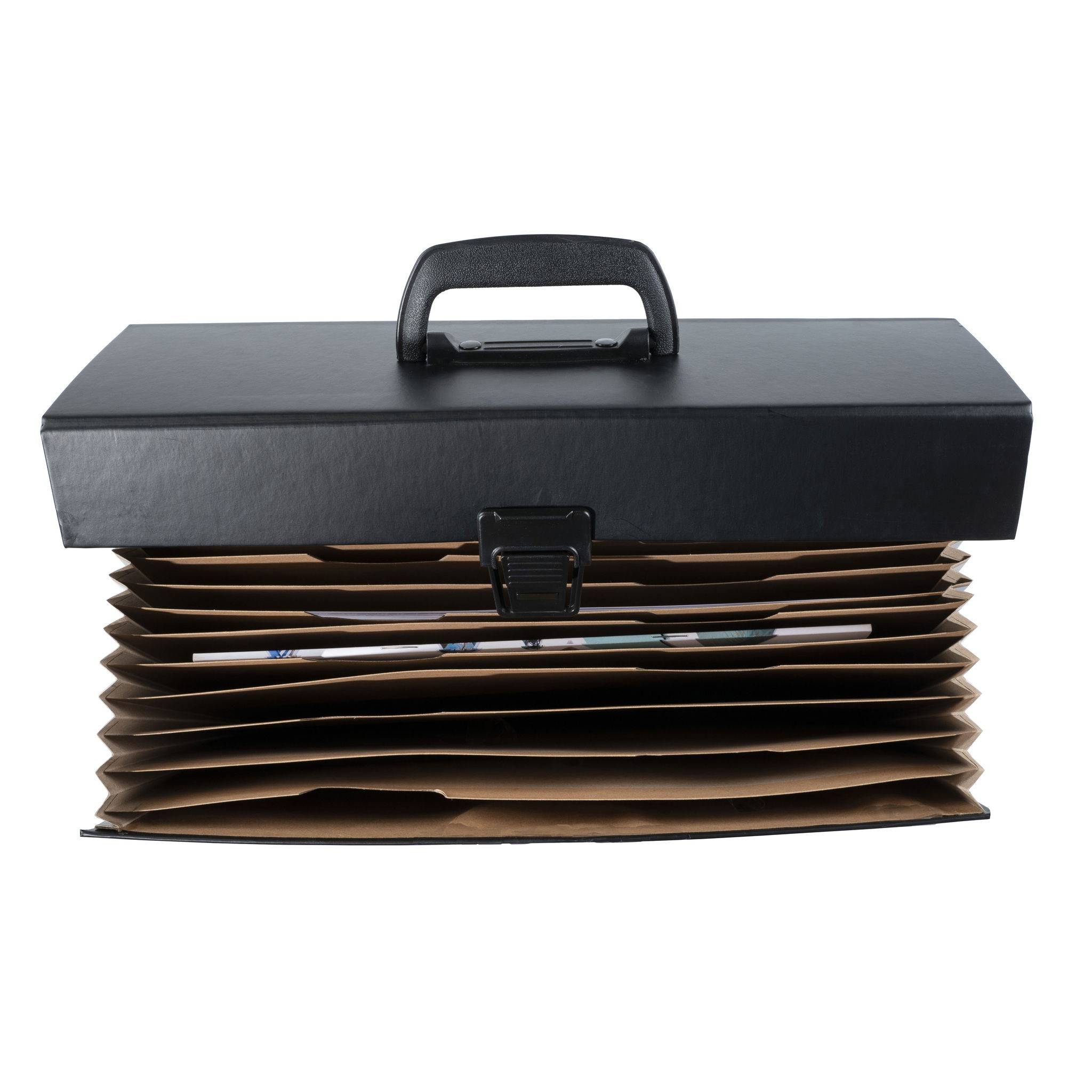 Exacompta 4x Dokumententasche mit Griff, 20 Fächer, für A4 - Schwarz - 58421E