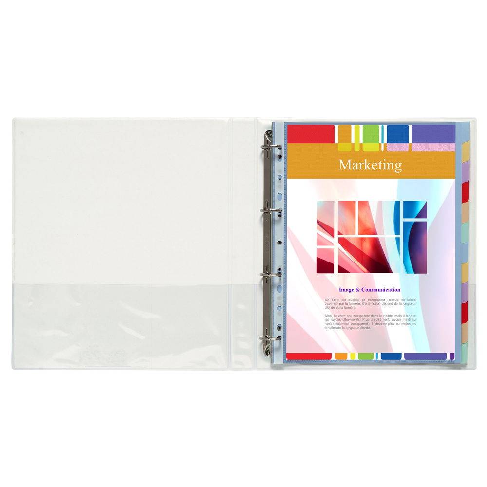 Exacompta 10x fester Ringhefter PP 4 Ringe 20mm Rücken 38mm A4 Maxi Weiß 51841E