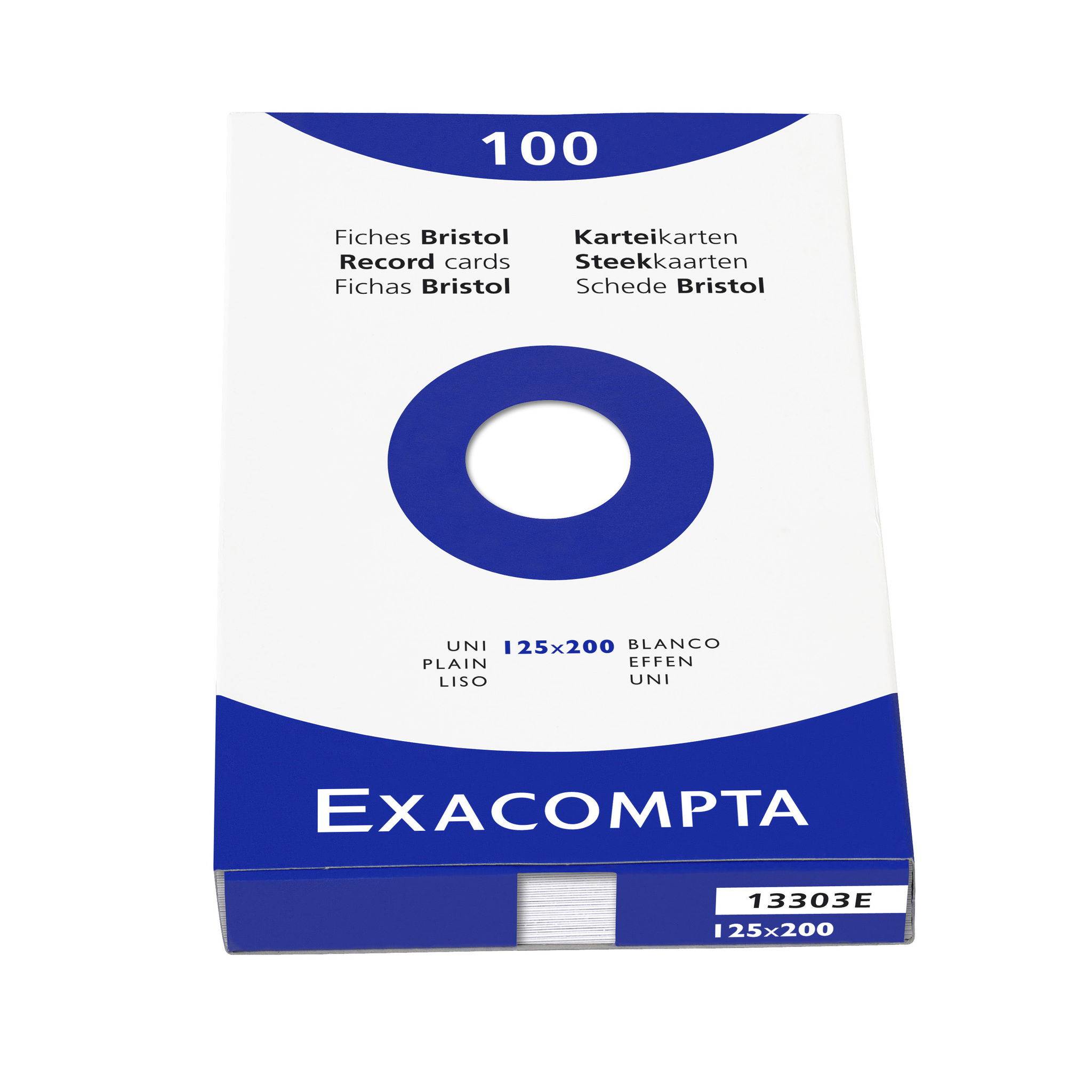 Exacompta 12x Karteikarten 125x200mm blanko Faltschachtel +100 Stück Weiß 13303E