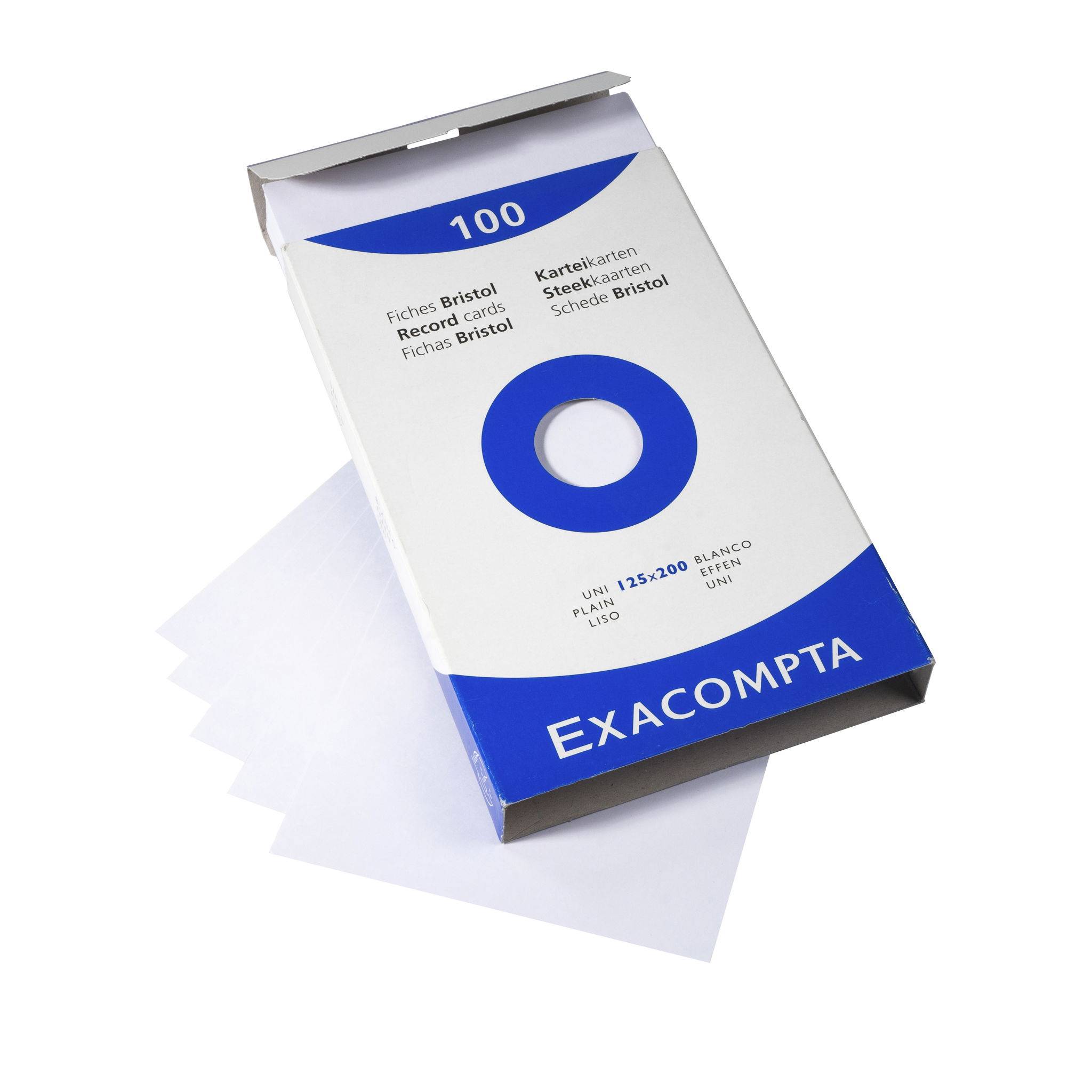 Exacompta 12x Karteikarten 125x200mm blanko Faltschachtel +100 Stück Weiß 13303E