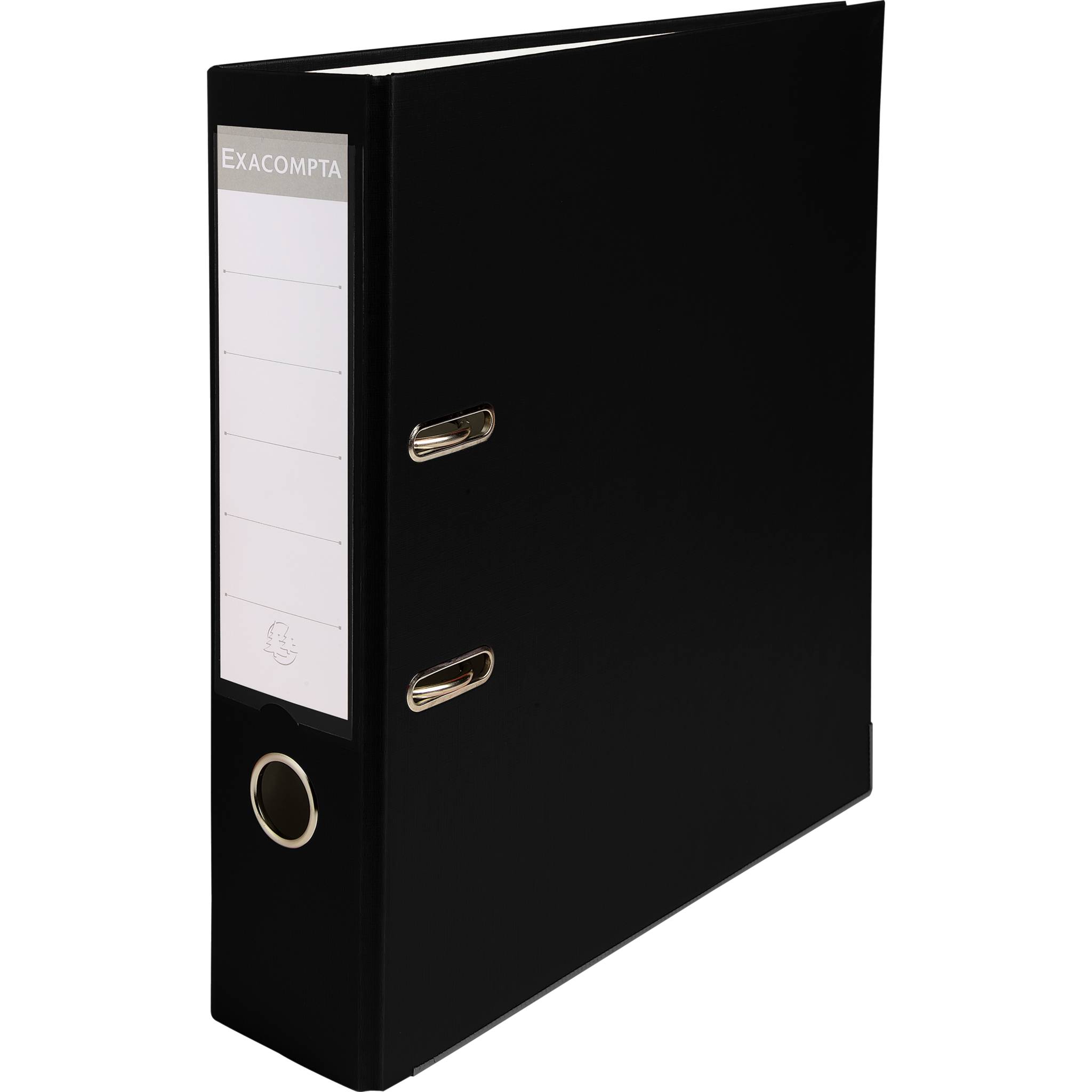 Exacompta 20x Ordner PP + 2 Ringen, Rücken 75mm, 318x284 mm A4, Schwarz, 918401B