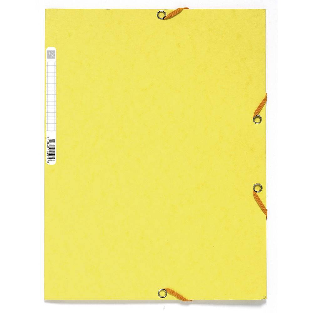 Exacompta 50x Sammelmappe +Gummizug 3 Klappen Rückenetikett A4 sort 55550E