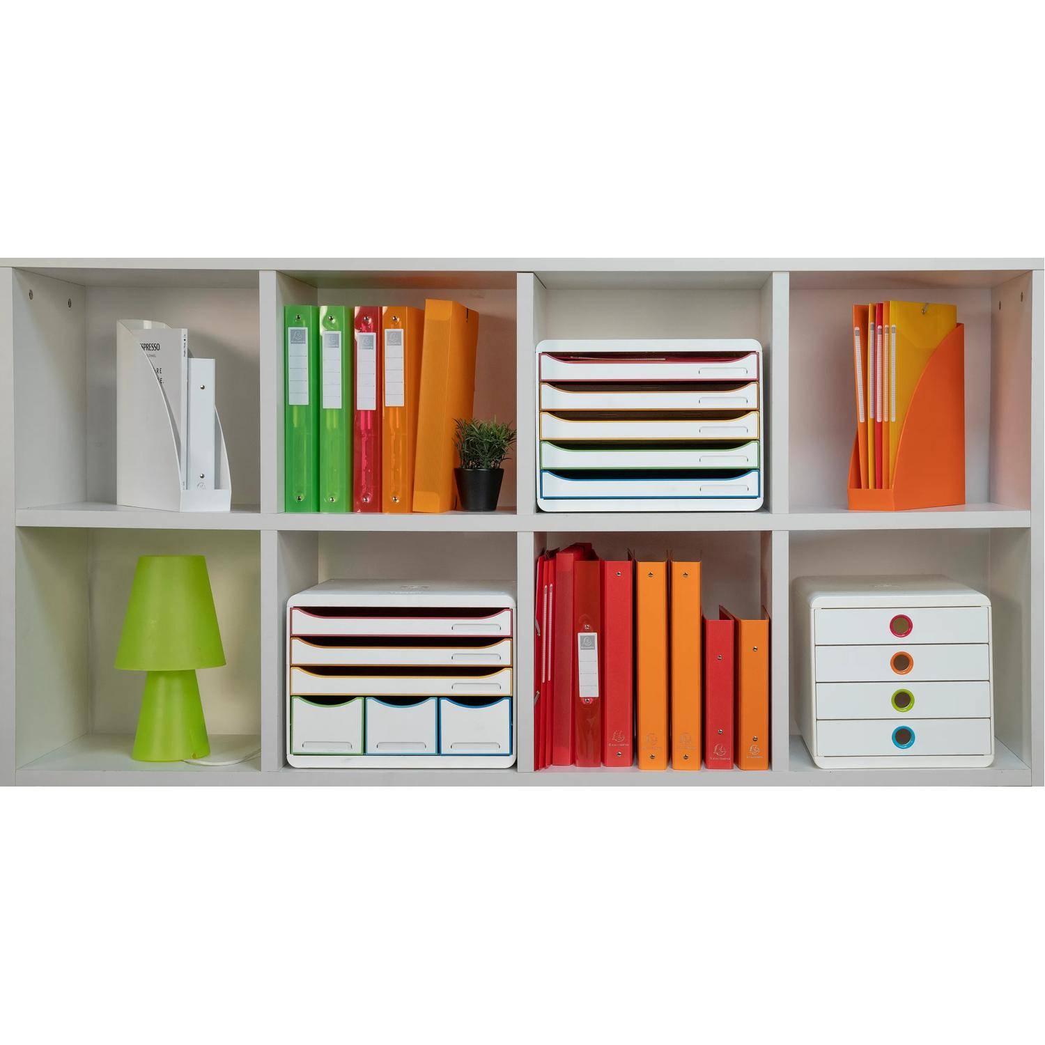 Exacompta Schubladenbox Big Box Plus 5 offene Schubladen Weiss/Harlekin 309913D