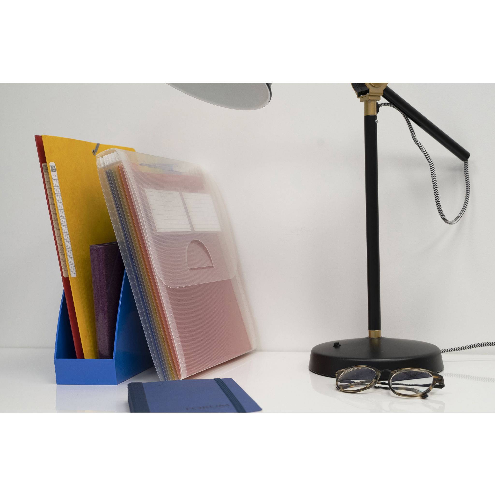 Exacompta 5x Fächermappe vertikal mit 6 Fächern, A4, Crystal, Kristall, 55798E