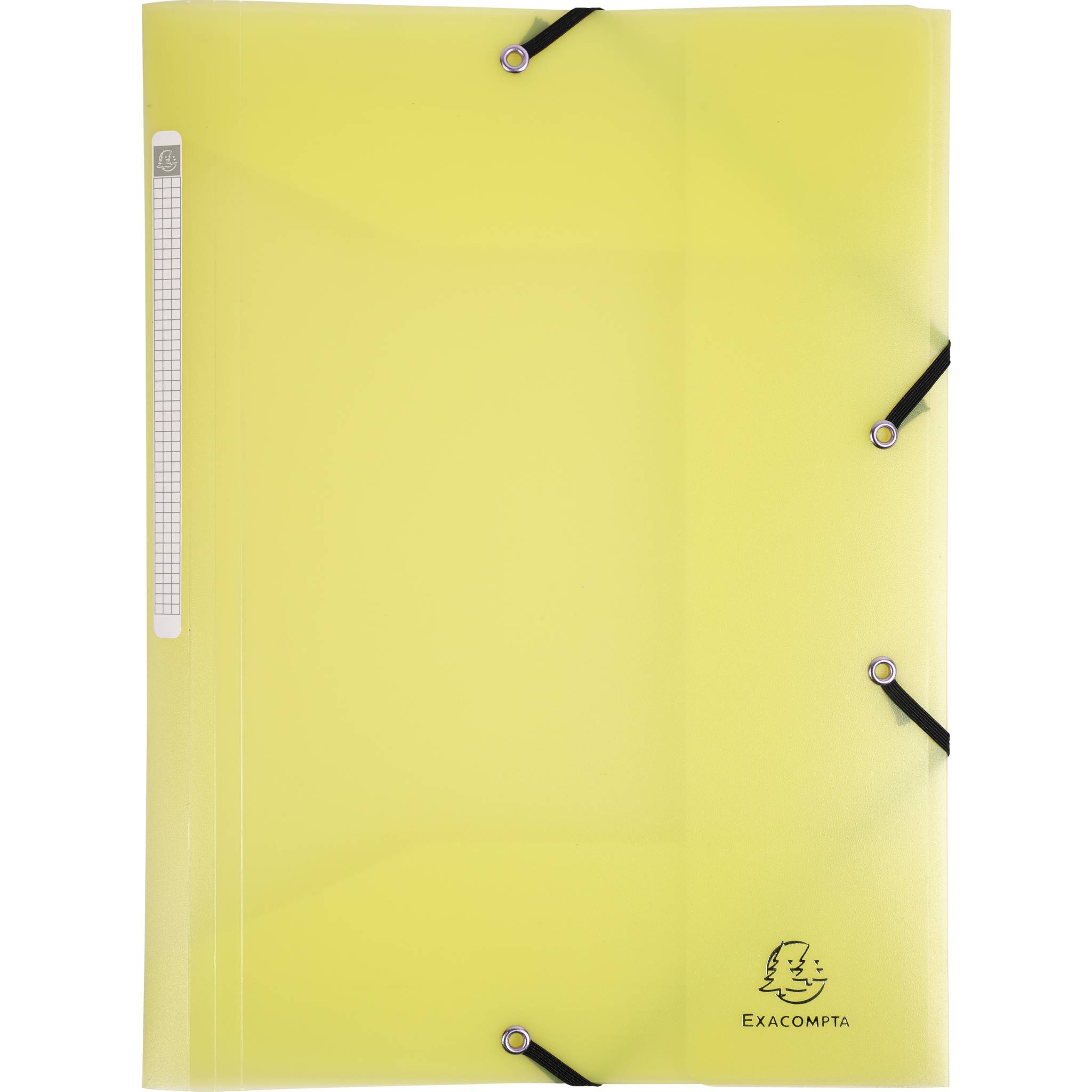 Exacompta 25x Sammelmappe A4 + Gummizug, 3 Klappen, PP, Gelb, 55179E