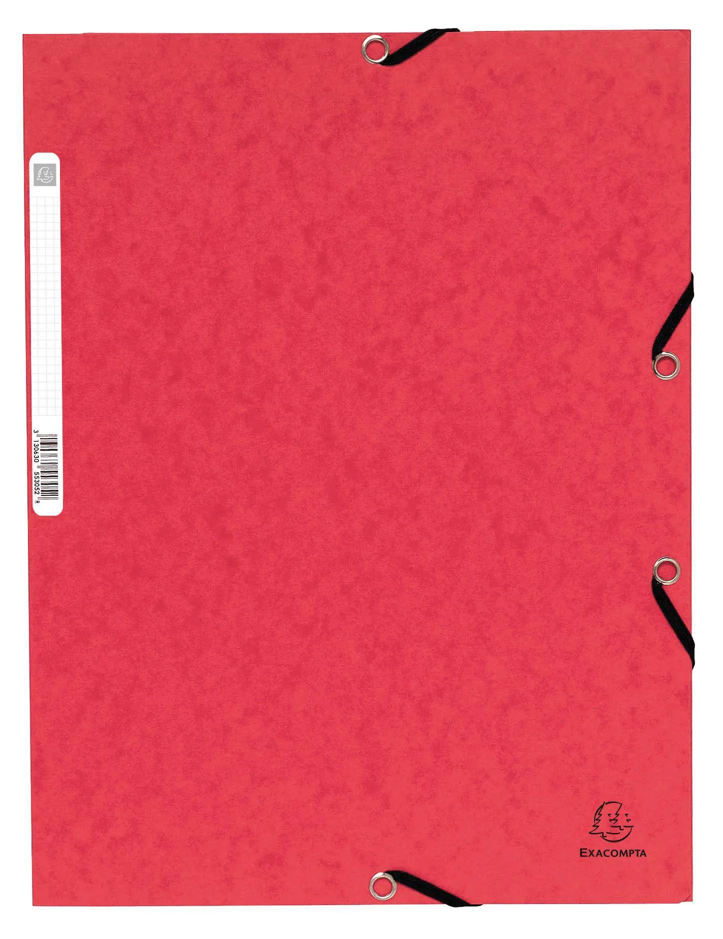 Exacompta 125x Sammelmappe + Gummizug 3 Klappen Karton A4 sortiert 55025E