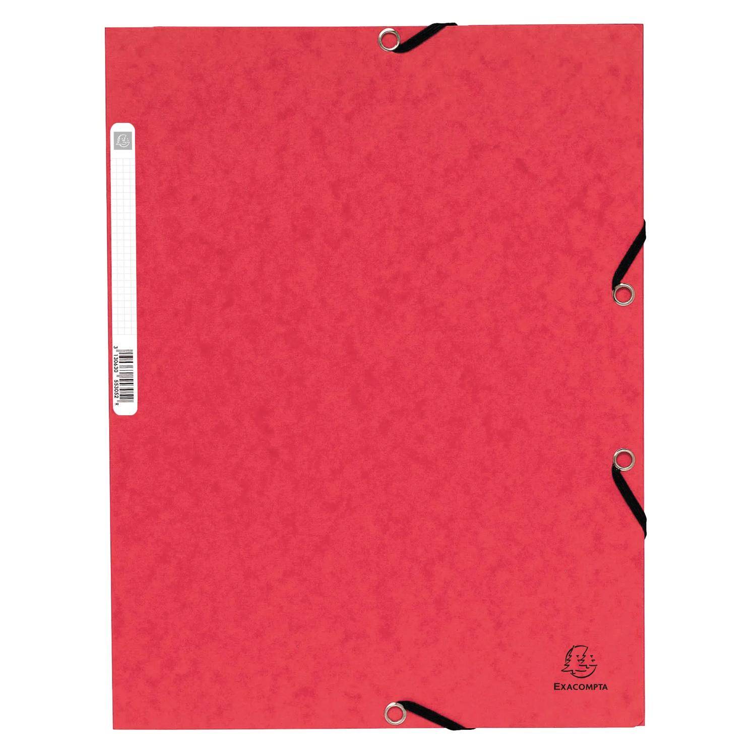 Exacompta 125x Sammelmappe + Gummizug 3 Klappen Karton A4 sortiert 55025E