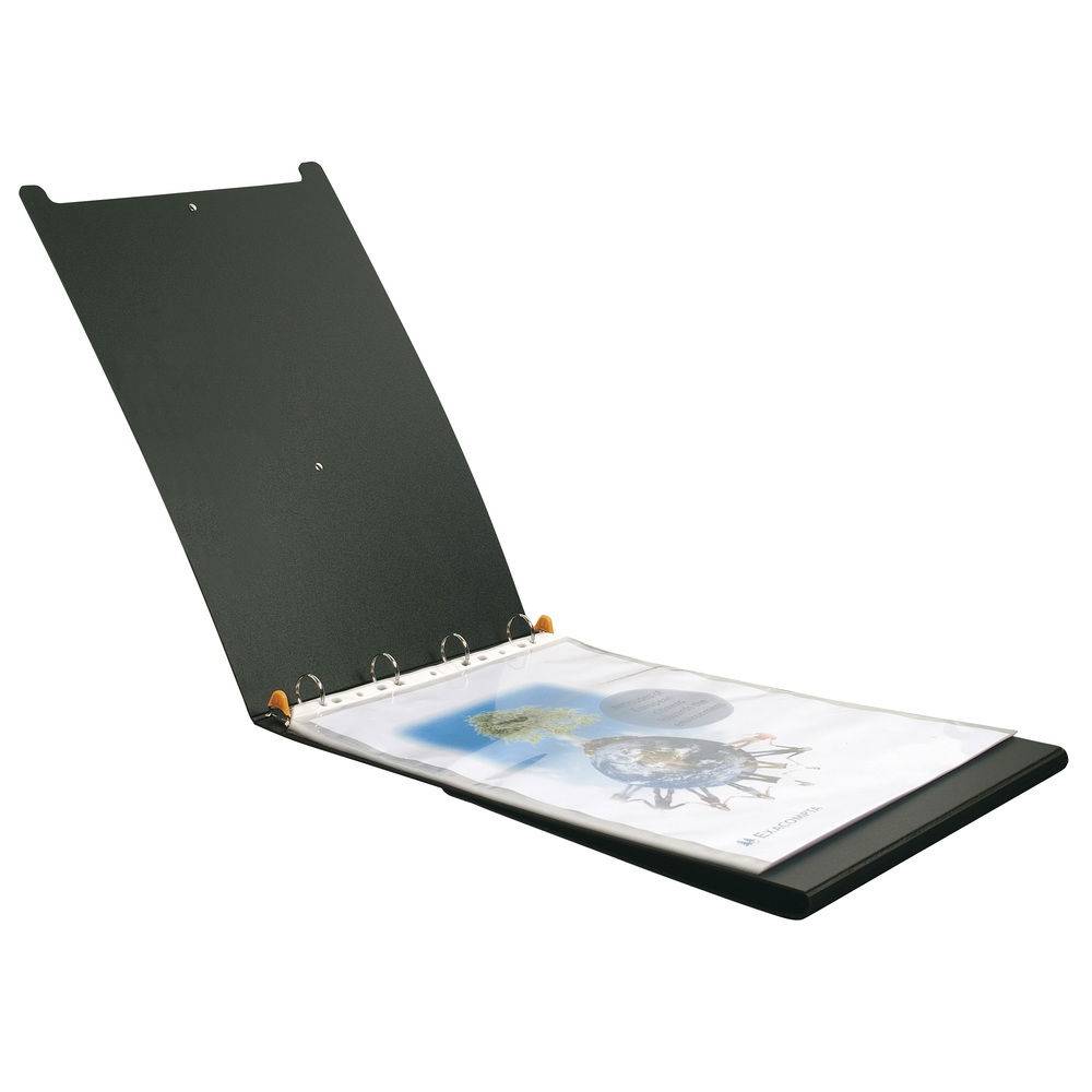 Exacompta 5x Präsentationsmappe 4 Ringen PP Rücken 30mm A3 Schwarz 56134E