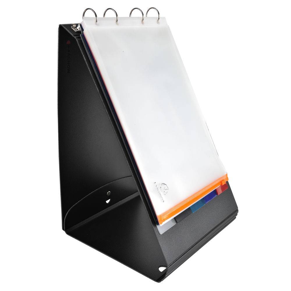 Exacompta 5x Präsentationsmappe A4 PP 4 Ringen 30mm Exactive Schwarz 56234E