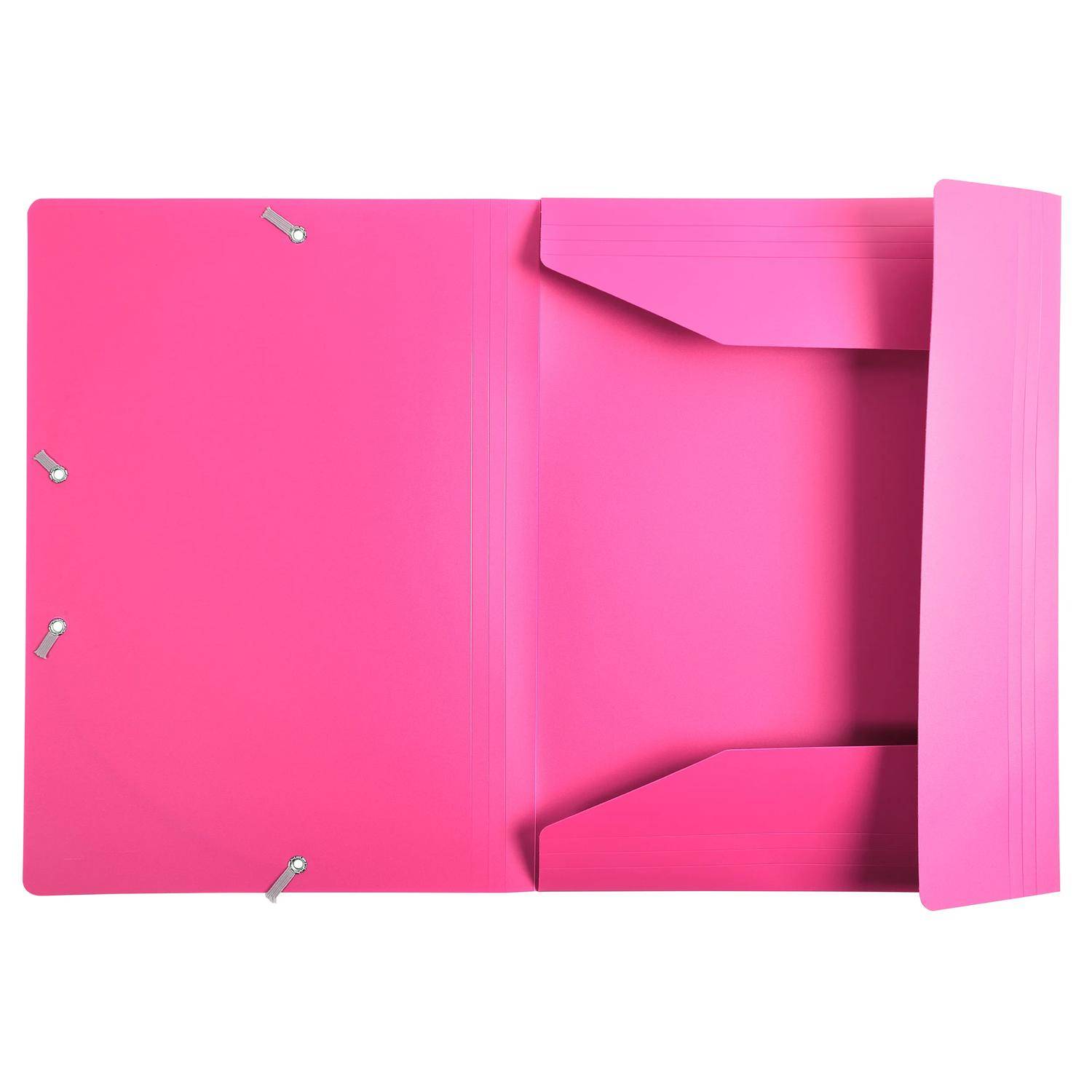 Exacompta 30x Sammelmappe +Gummizug 3 Klappen PP 400µ Eco A4 Fuchsia 55920E