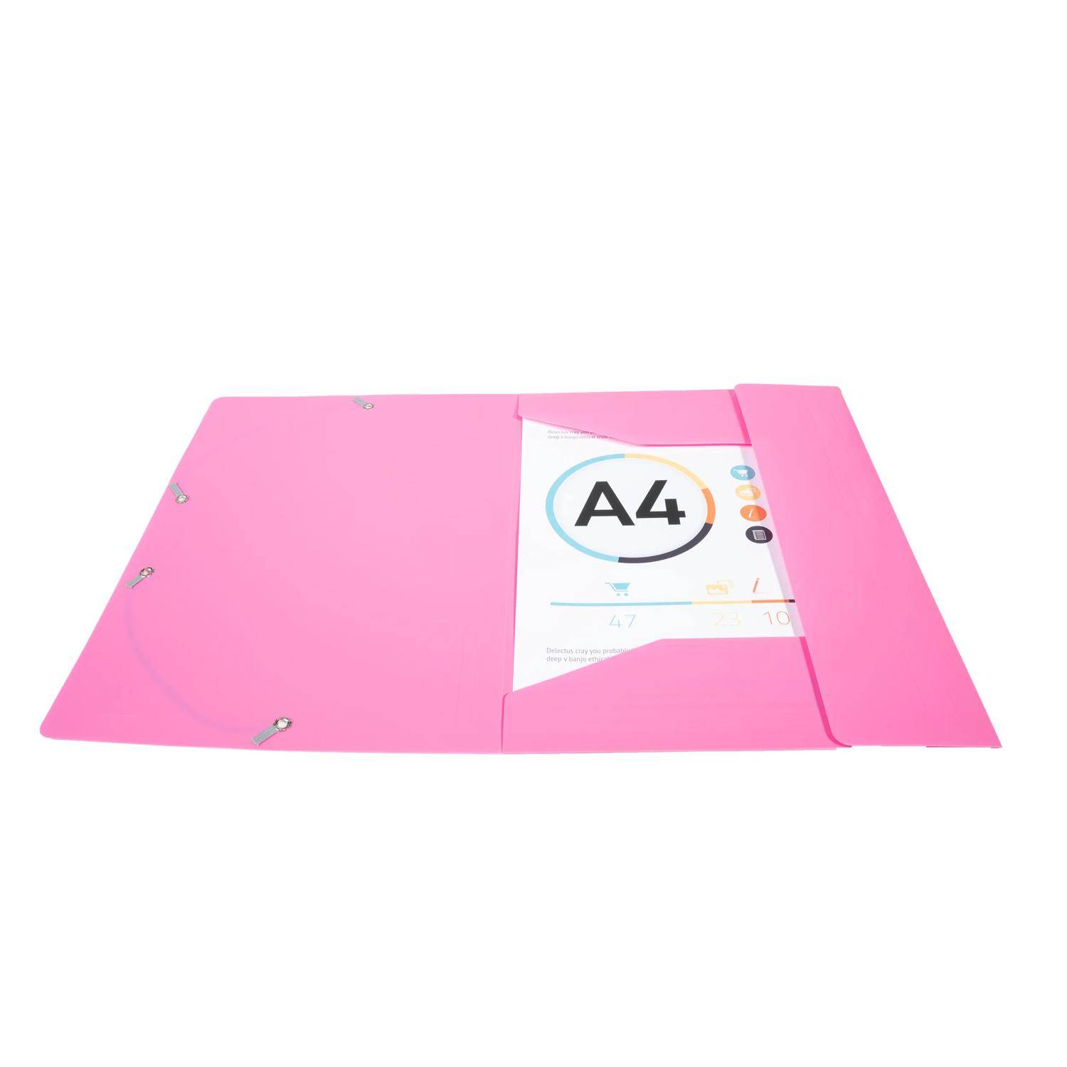 Exacompta 30x Sammelmappe +Gummizug 3 Klappen PP 400µ Eco A4 Fuchsia 55920E