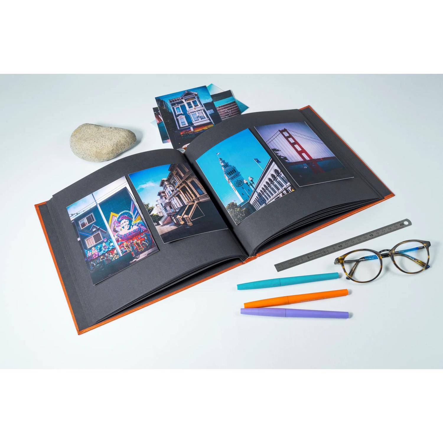 Exacompta 2x Fotoalbum 30 Seiten schwarz 25x25cm - Palma blau - Gold - 16309E