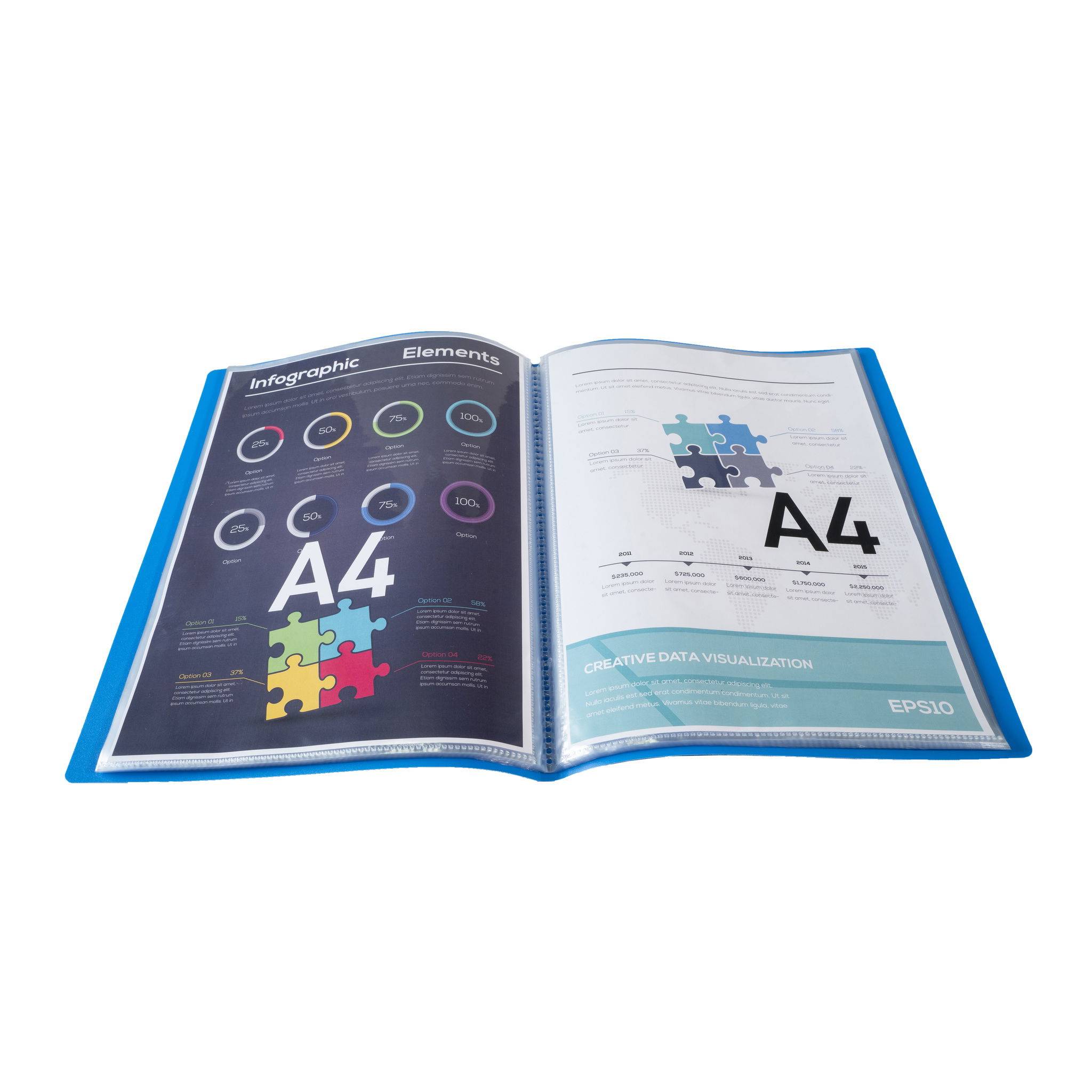 Exacompta 10x Sichtmappe PP 500µ 50 glatten Hüllen transluzent A4 Hellblau 8852E