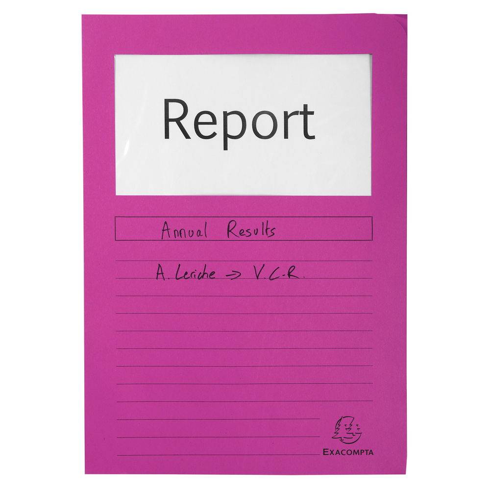 Exacompta 4x Pack 100 Fenstermappen, A4, 160g, plastikfrei, Fuchsia, 50108E
