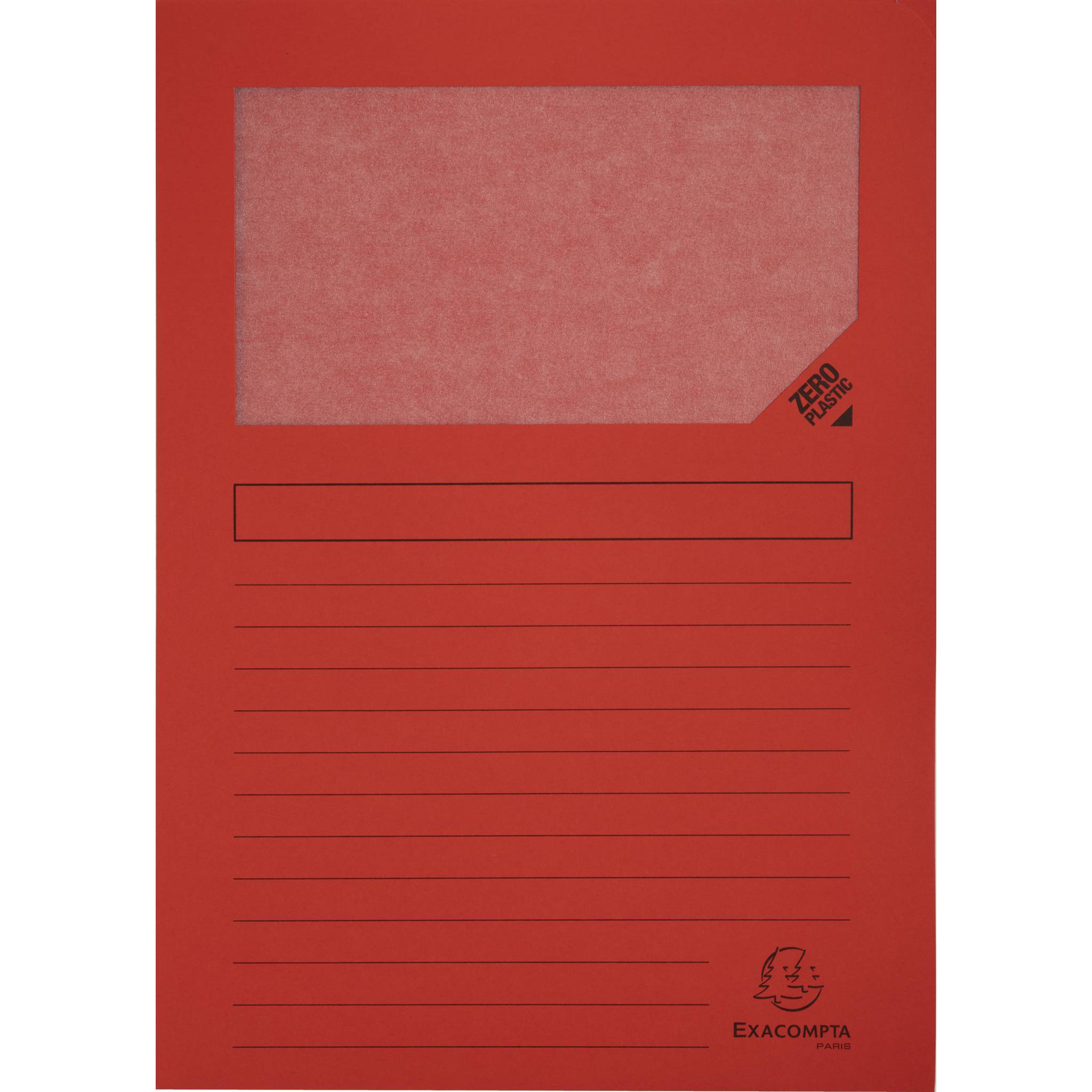 Exacompta 4x Pack 100 Fenstermappen, A4, 160g, plastikfrei - Rot - 50105E
