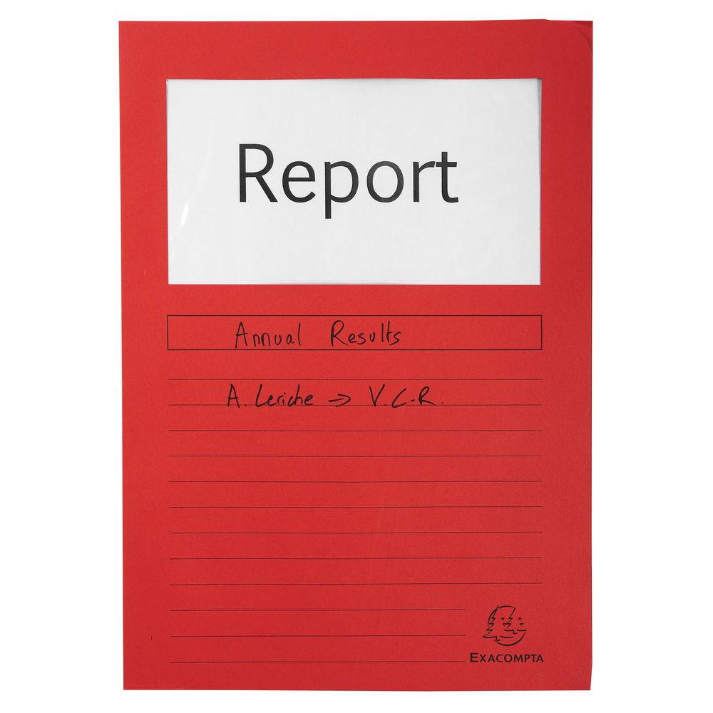 Exacompta 4x Pack 100 Fenstermappen, A4, 160g, plastikfrei - Rot - 50105E