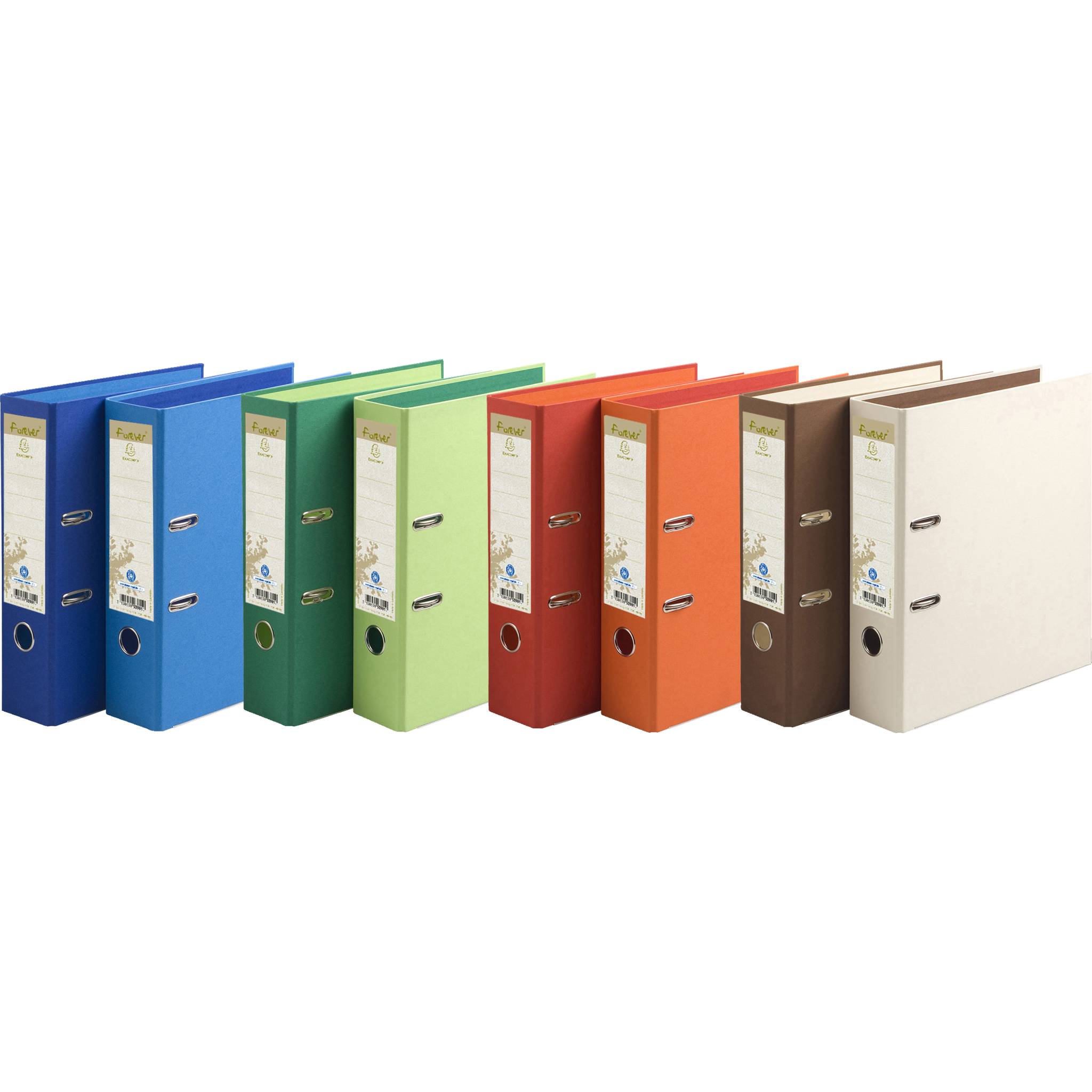 Exacompta 10x Ordner Recyclingkarton Rücken 80mm 32x29cm A4 Maxi sortiert 53980E