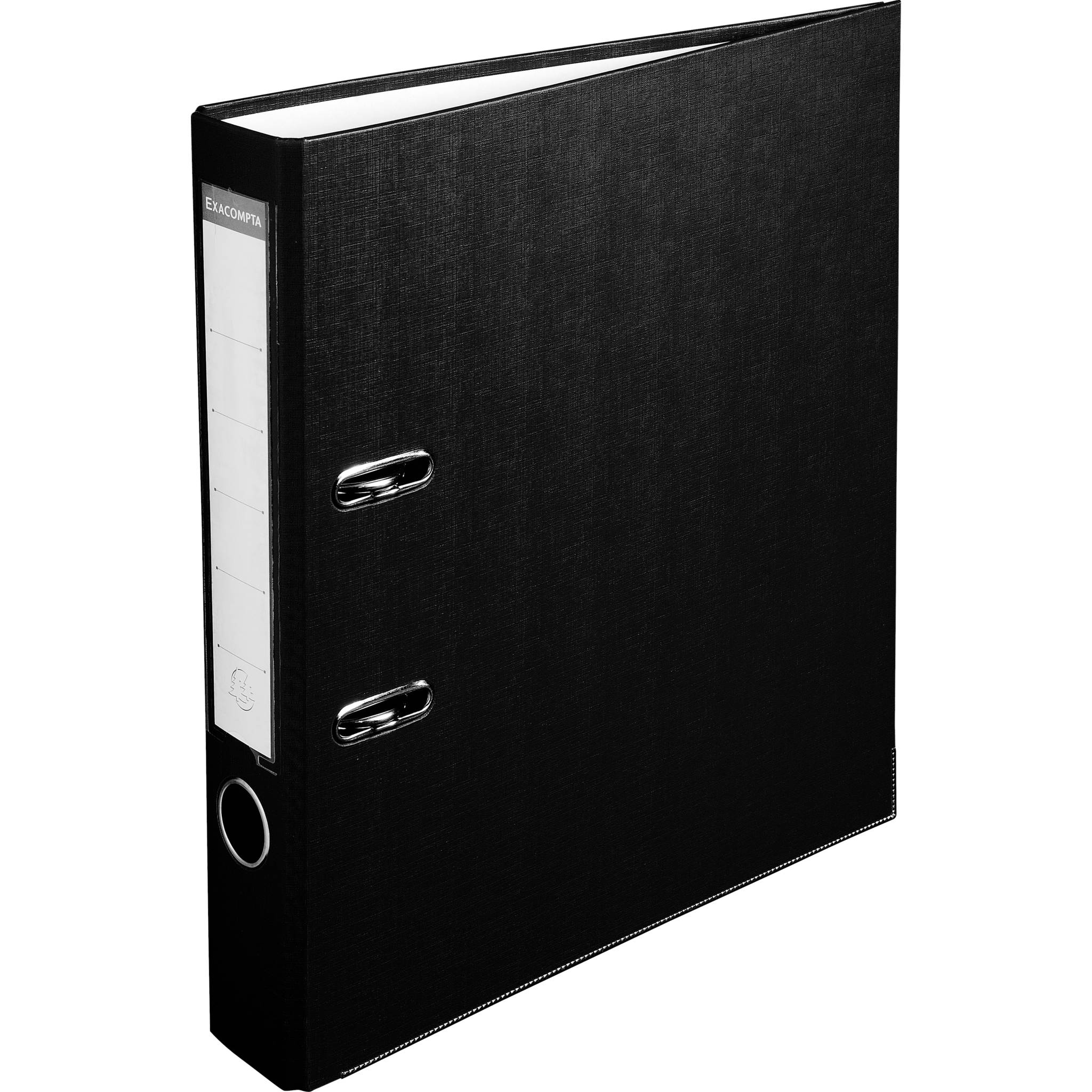 Exacompta 20x Ordner PP, + 2 Ringen, Rücken 50mm, 32x29cm A4, Schwarz, 915401B