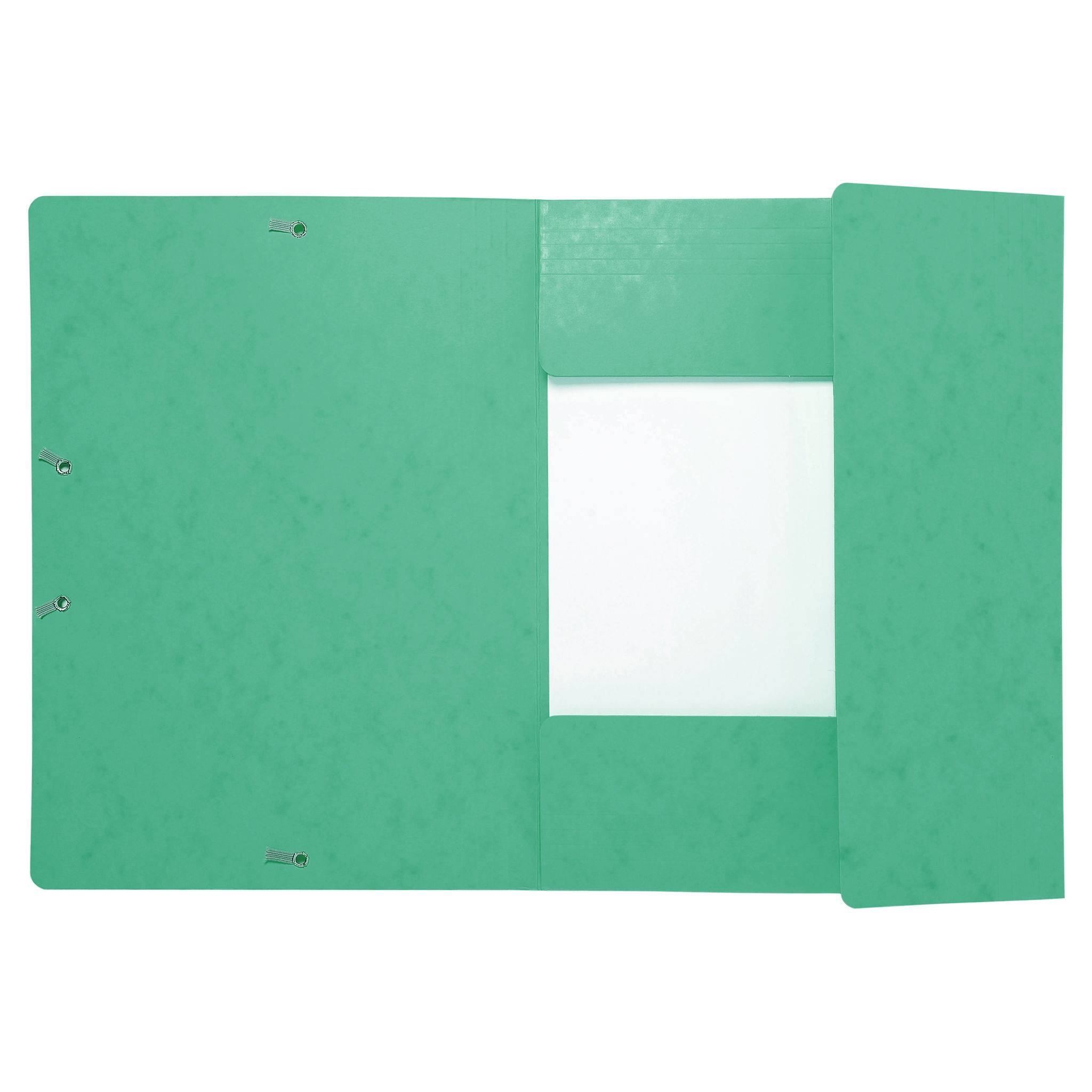 Exacompta 25x Sammelmappe + Gummizug 3 Klappen Karton 425g A4 MAXI Grün 17103H