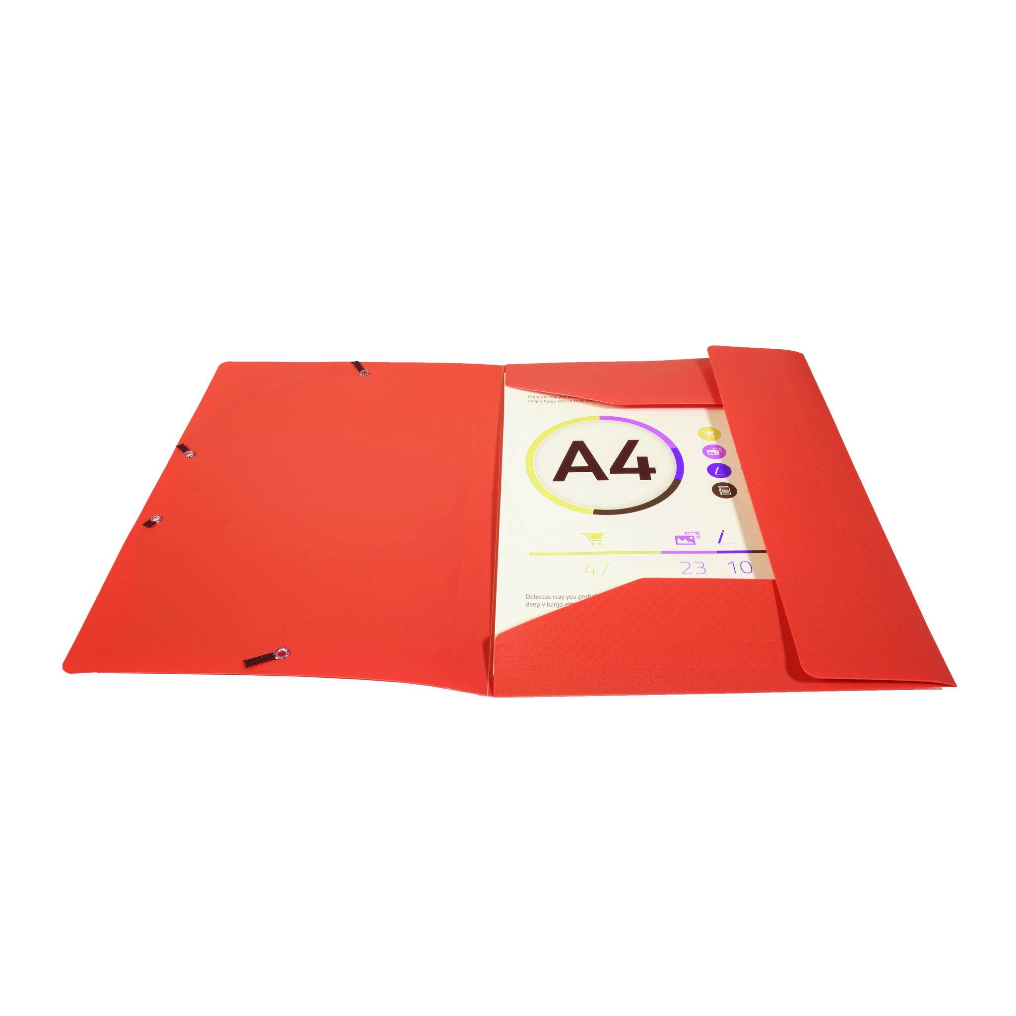 Exacompta 50x Sammelmappe A4 + 3 Klappen Gummizug PP Rot 55085E