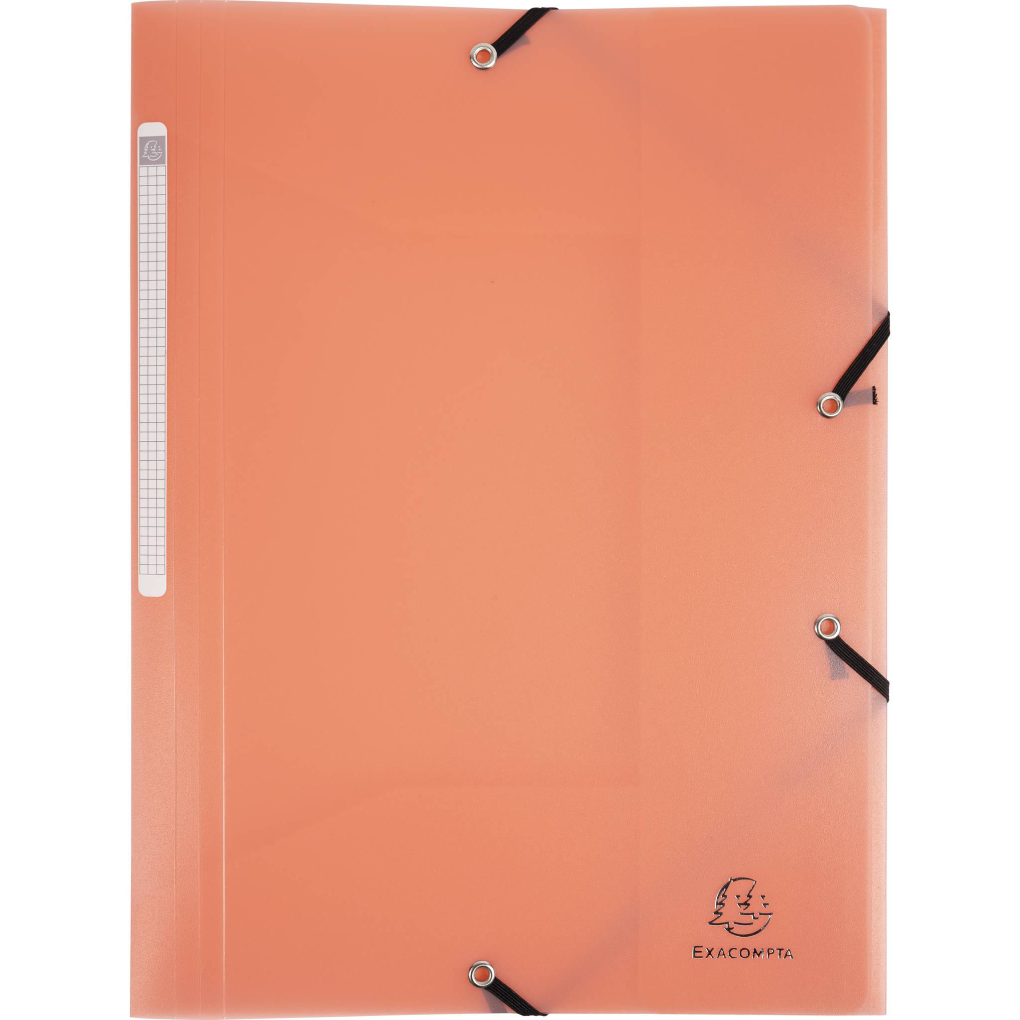 Exacompta 25x Sammelmappe A4 + Gummizug, 3 Klappen, PP, Korallenrot, 55177E