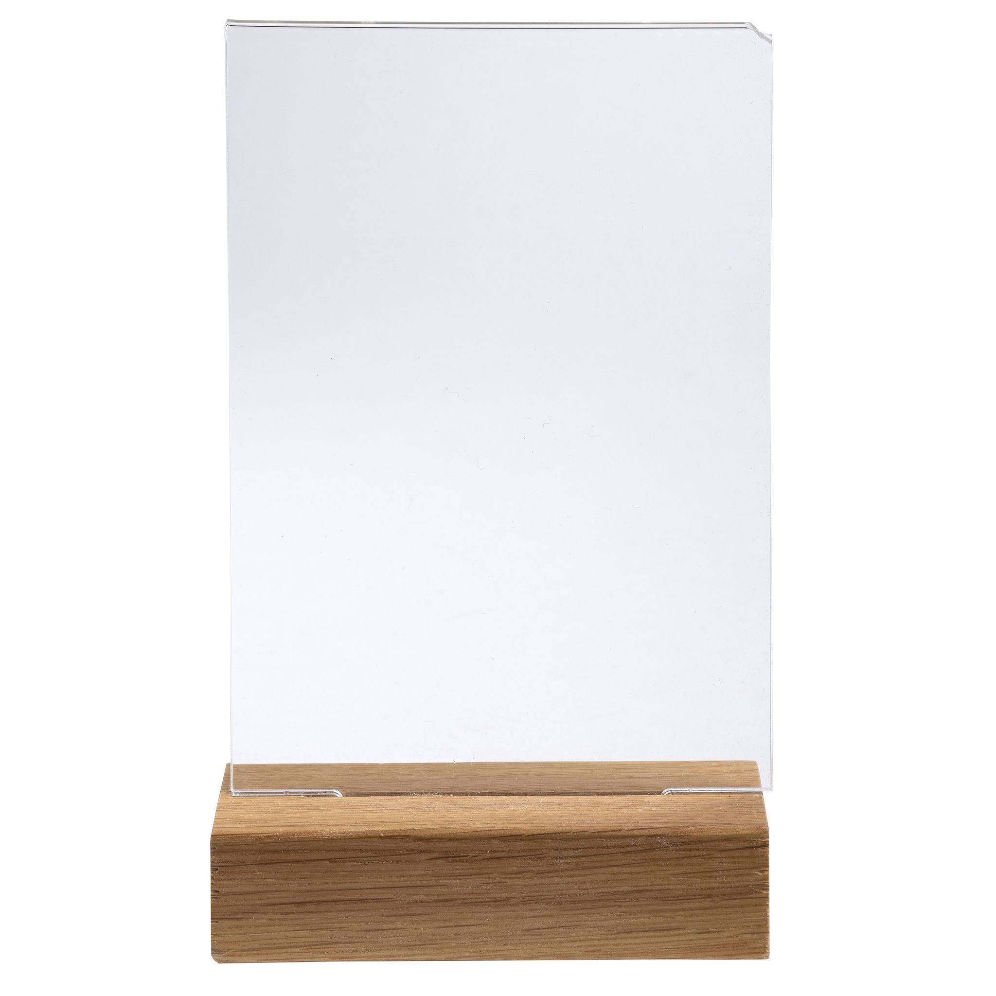 Exacompta 10x Tischaufsteller mit Holzsockel A6 Hochformat - Kristall - 86258D