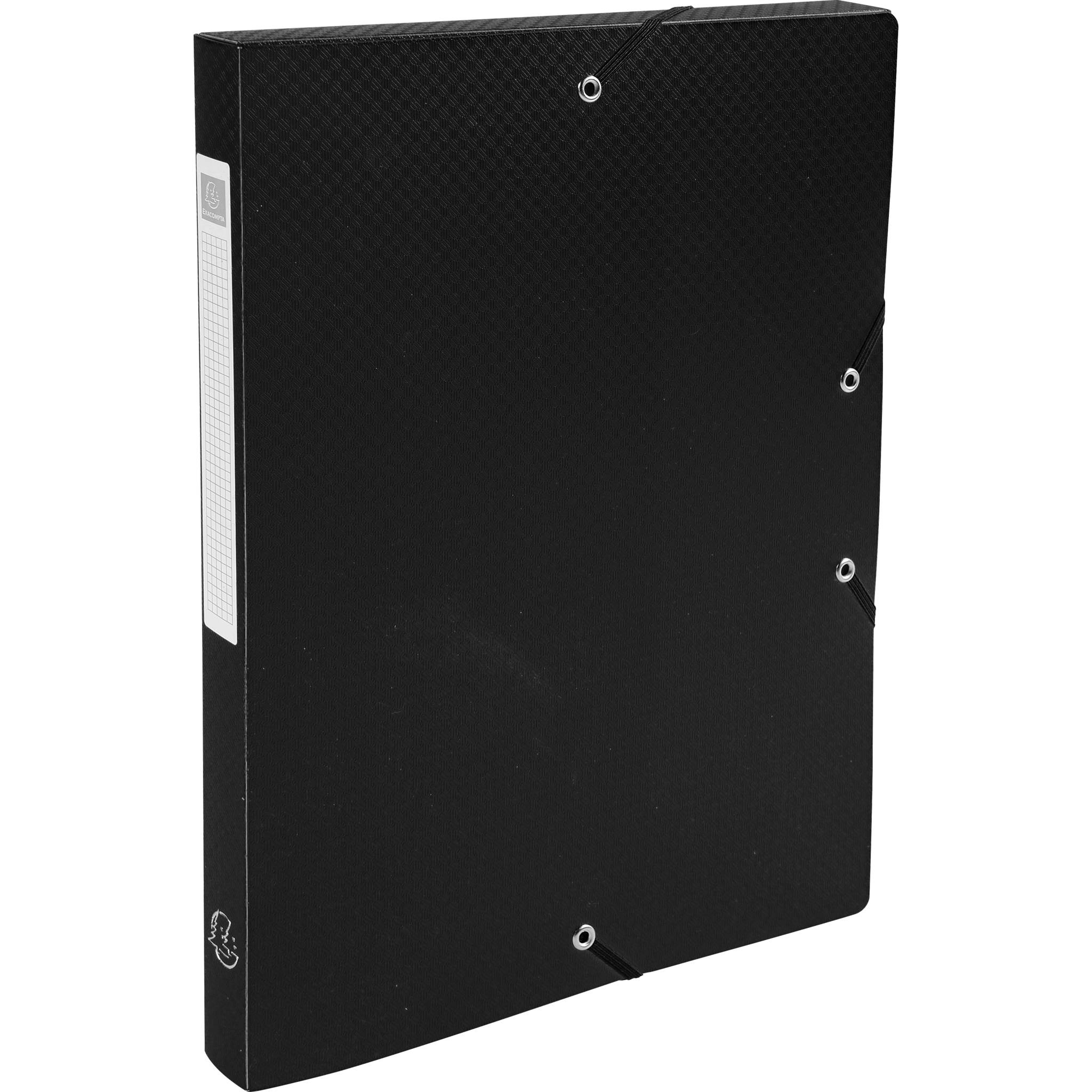 Exacompta 8x Archivbox PP 700µ blickdicht, Rücken 25mm, A4, Schwarz, 59681E