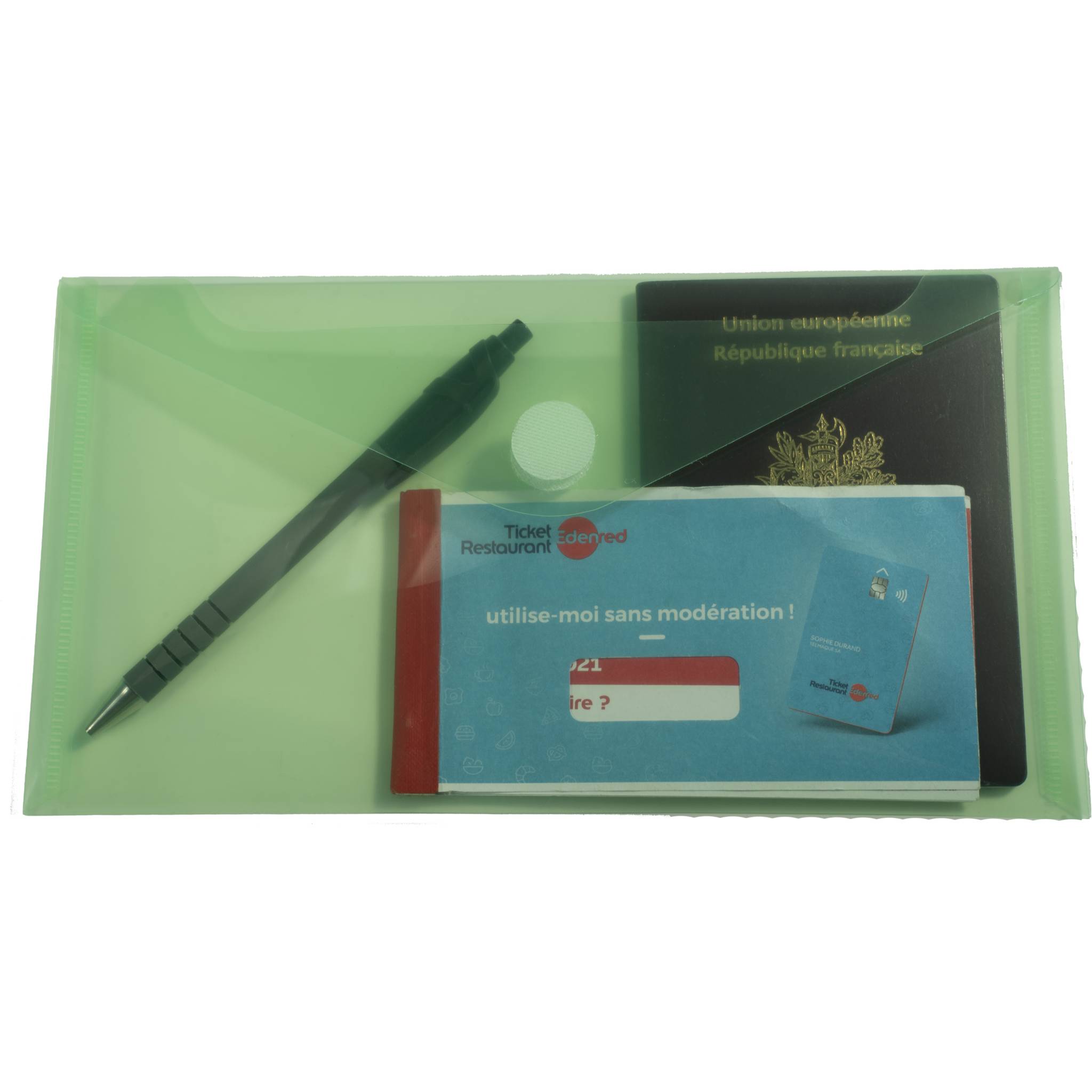 Exacompta 10x 5 Mini-Prospekthüllen Klettverschluss PP 25x135 cm sortiert 56510E