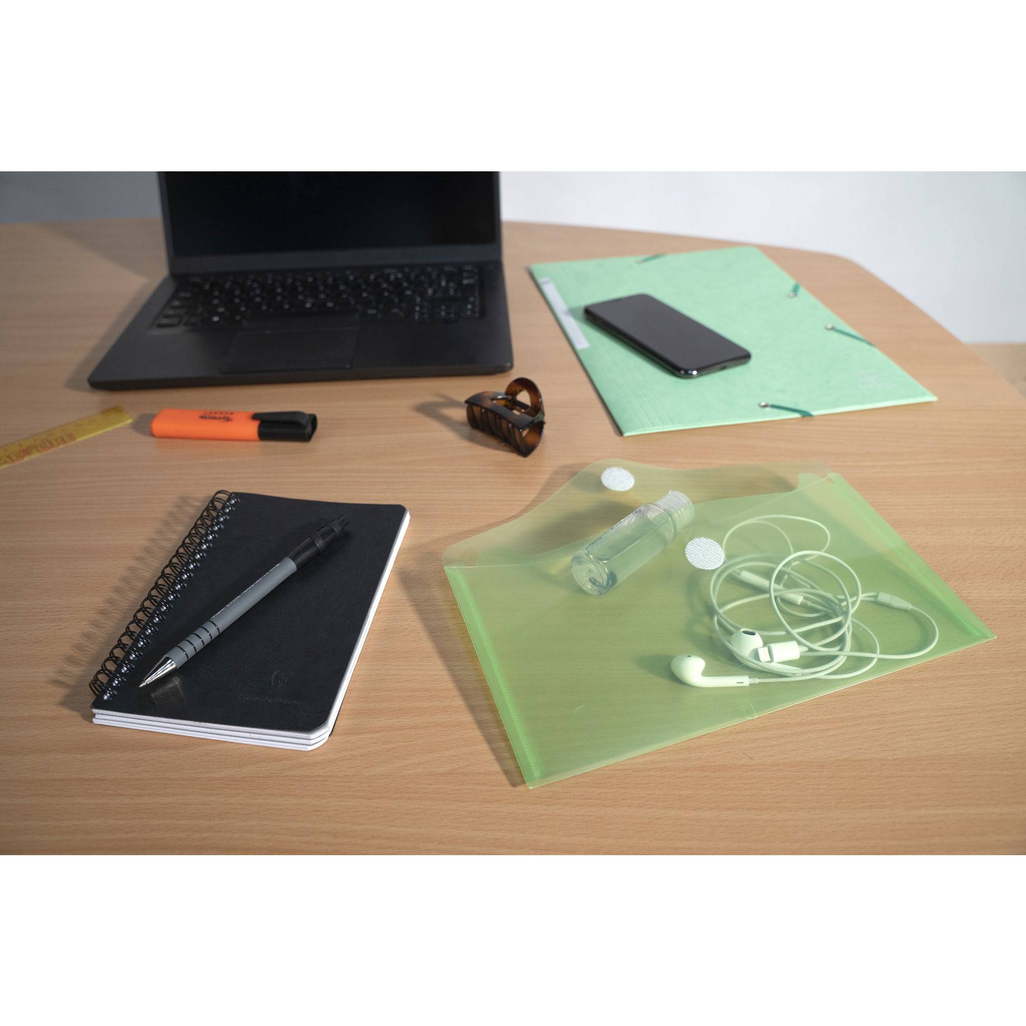 Exacompta 10x 5 Mini-Prospekthüllen Klettverschluss PP 25x135 cm sortiert 56510E