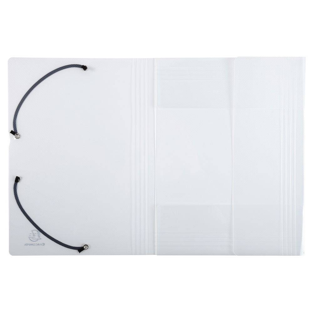Exacompta 25x Sammelmappe +3 Klappen Gummizug PP 500µ Crystal A4 Kristall 56742E