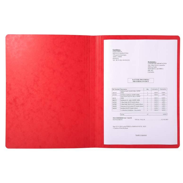 Exacompta 50x Pack Aktendeckeln, Colorspan-Karton 225g, A4 - Rot - 11509H