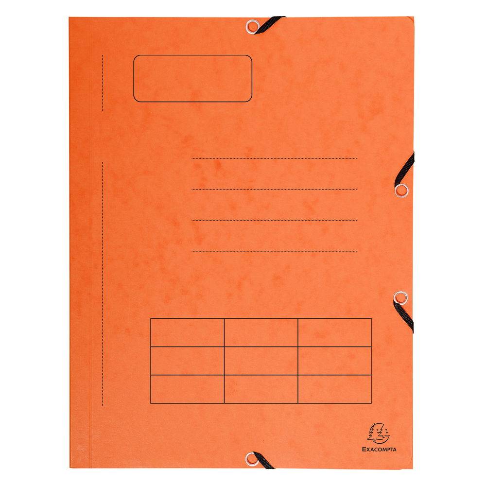 Exacompta 50x Sammelmappe + Gummizug 3 Klappen Index Karton A4 sortiert 55360E