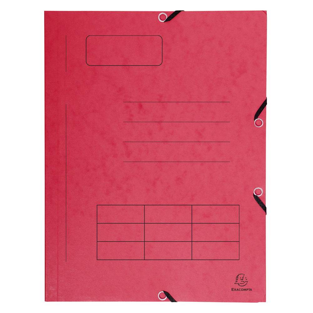 Exacompta 50x Sammelmappe + Gummizug 3 Klappen Index Karton A4 sortiert 55360E