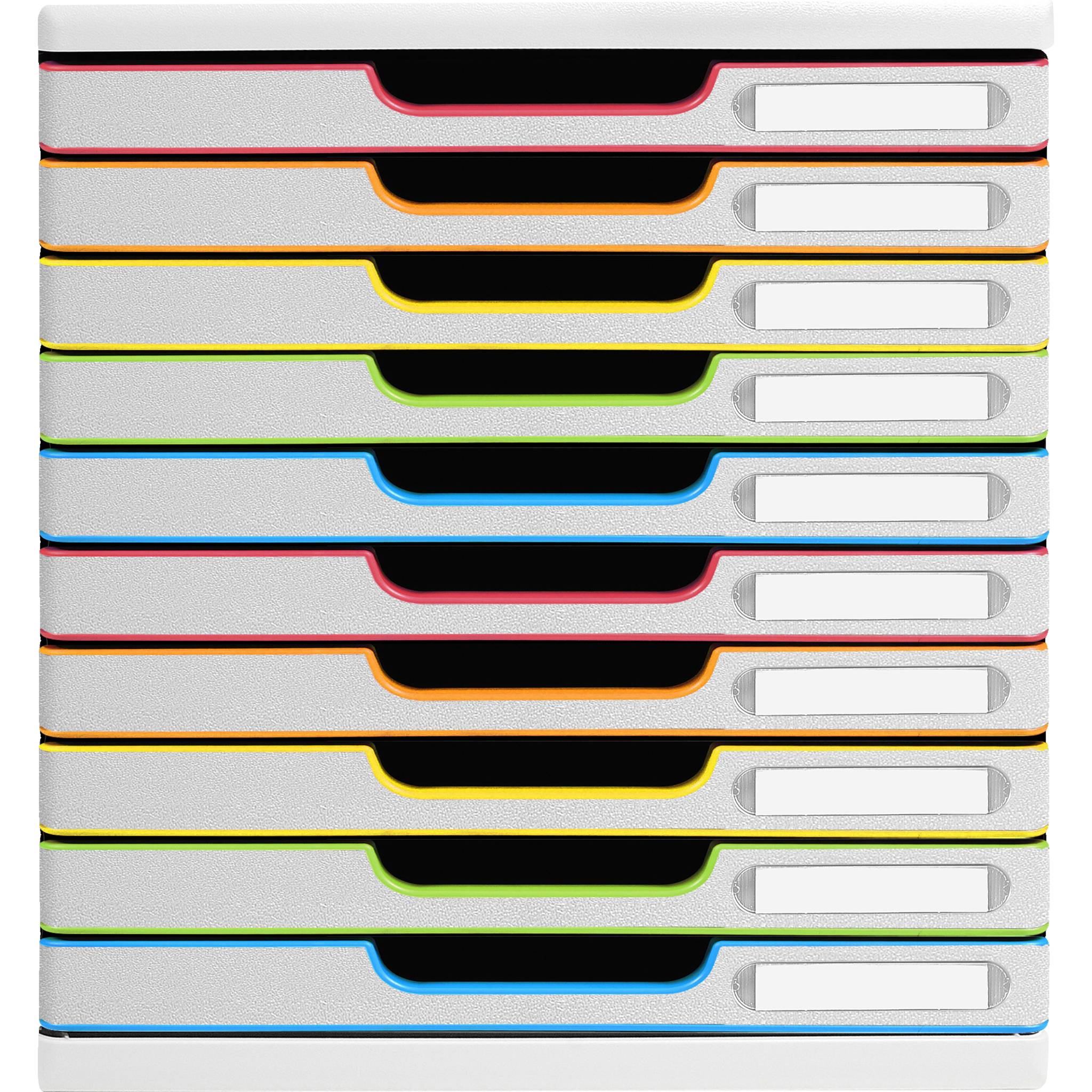 Exacompta Schubladenbox MODULO A4 10 geschlossene Schub Weiss/Harlekin 302913D