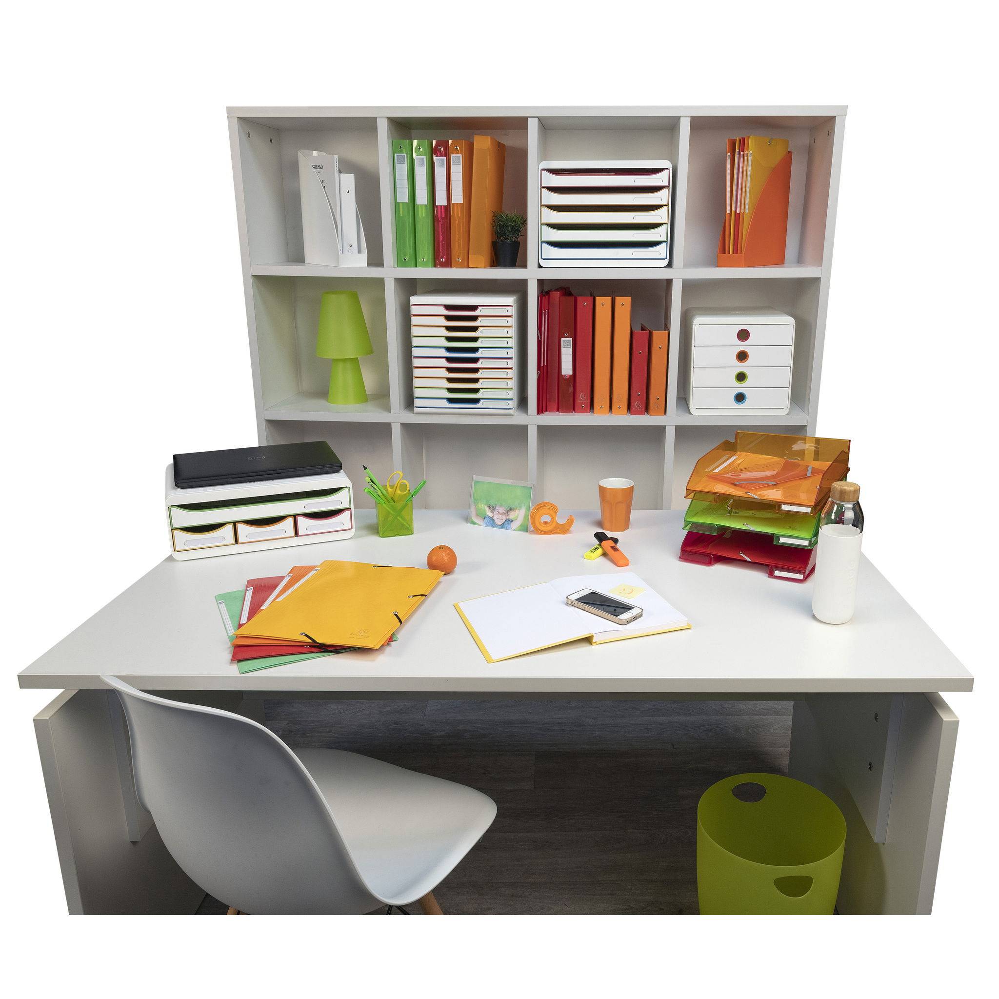 Exacompta Schubladenbox MODULO A4 10 geschlossene Schub Weiss/Harlekin 302913D