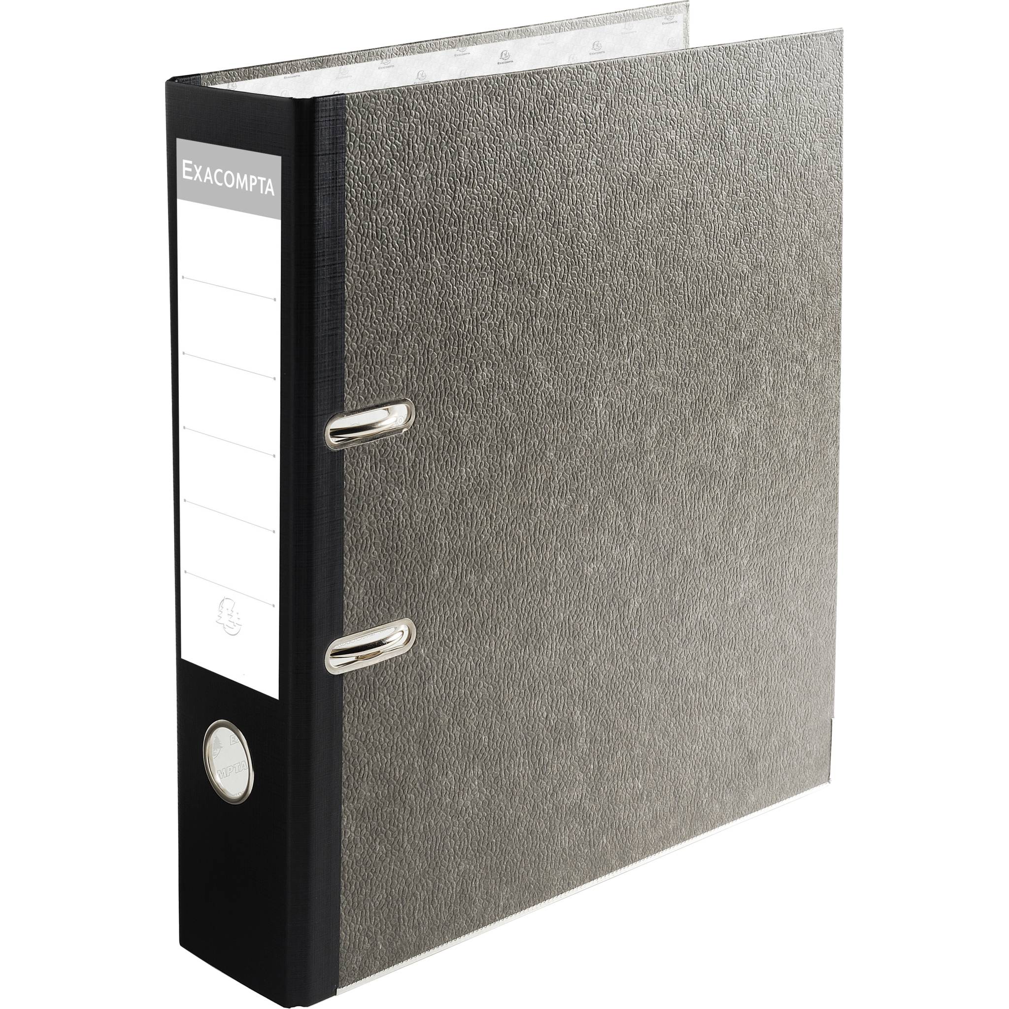 Exacompta 10x Ordner Wolkenmarmor 2Ring 80mm Rücken A4 schwarz 53681E