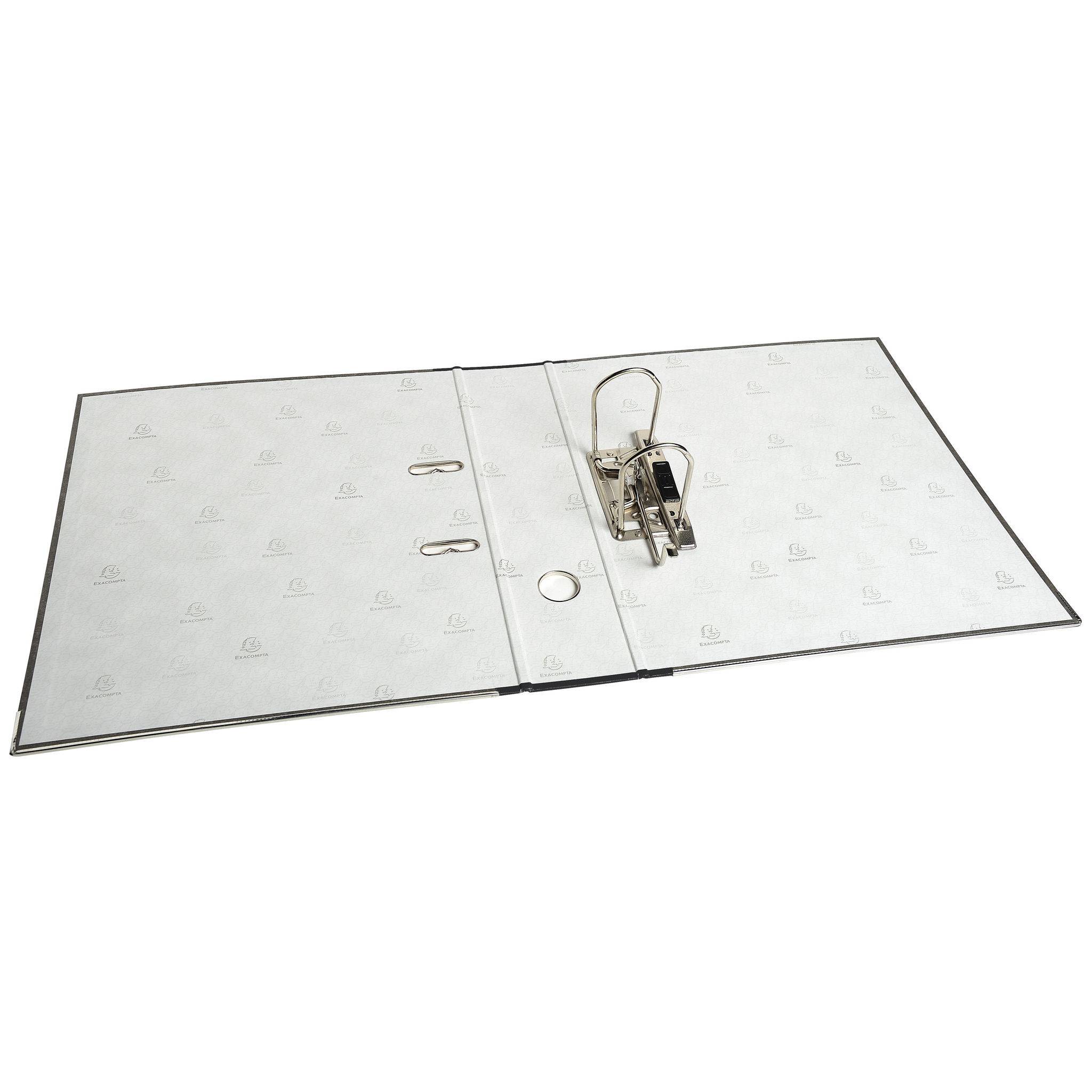 Exacompta 10x Ordner Wolkenmarmor 2Ring 80mm Rücken A4 schwarz 53681E