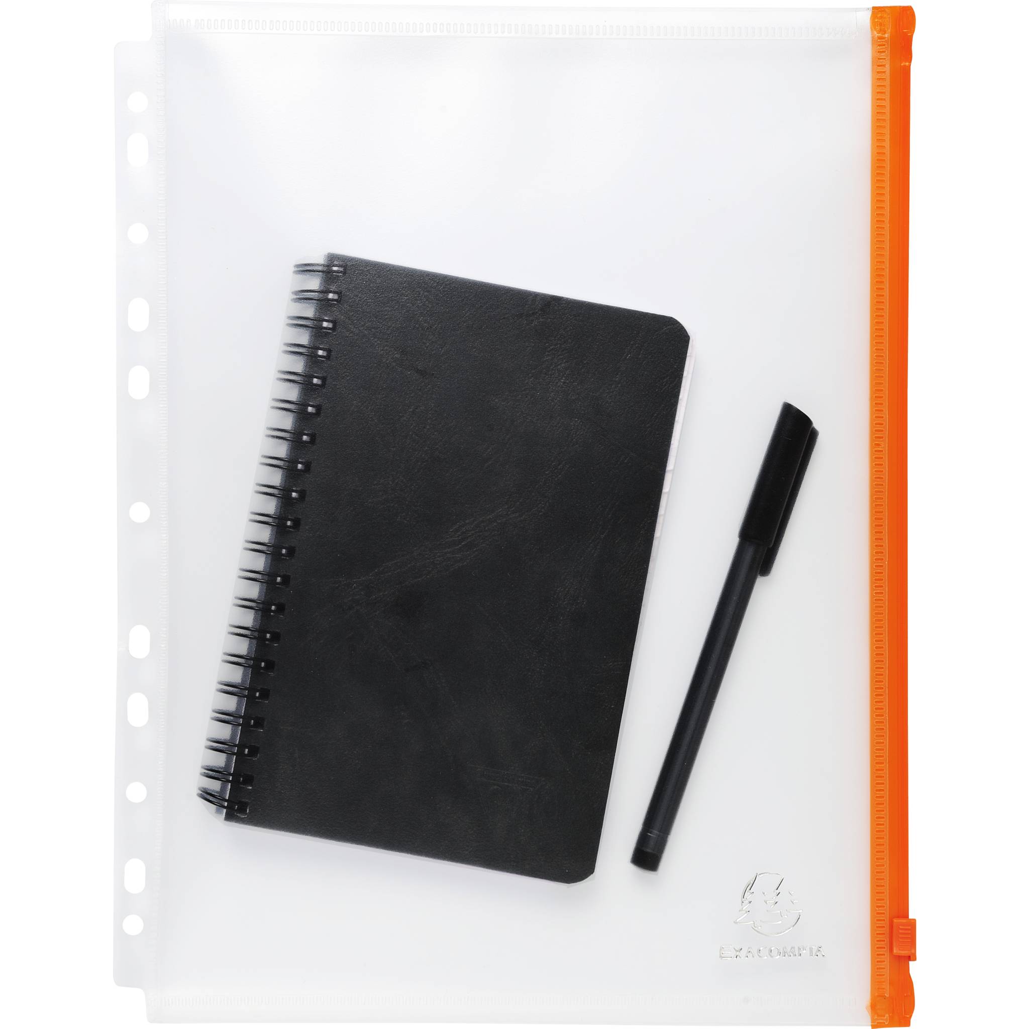 Exacompta 2x 5er Prospekthüllen Reißverschluss perforiert PP transparent 57334E