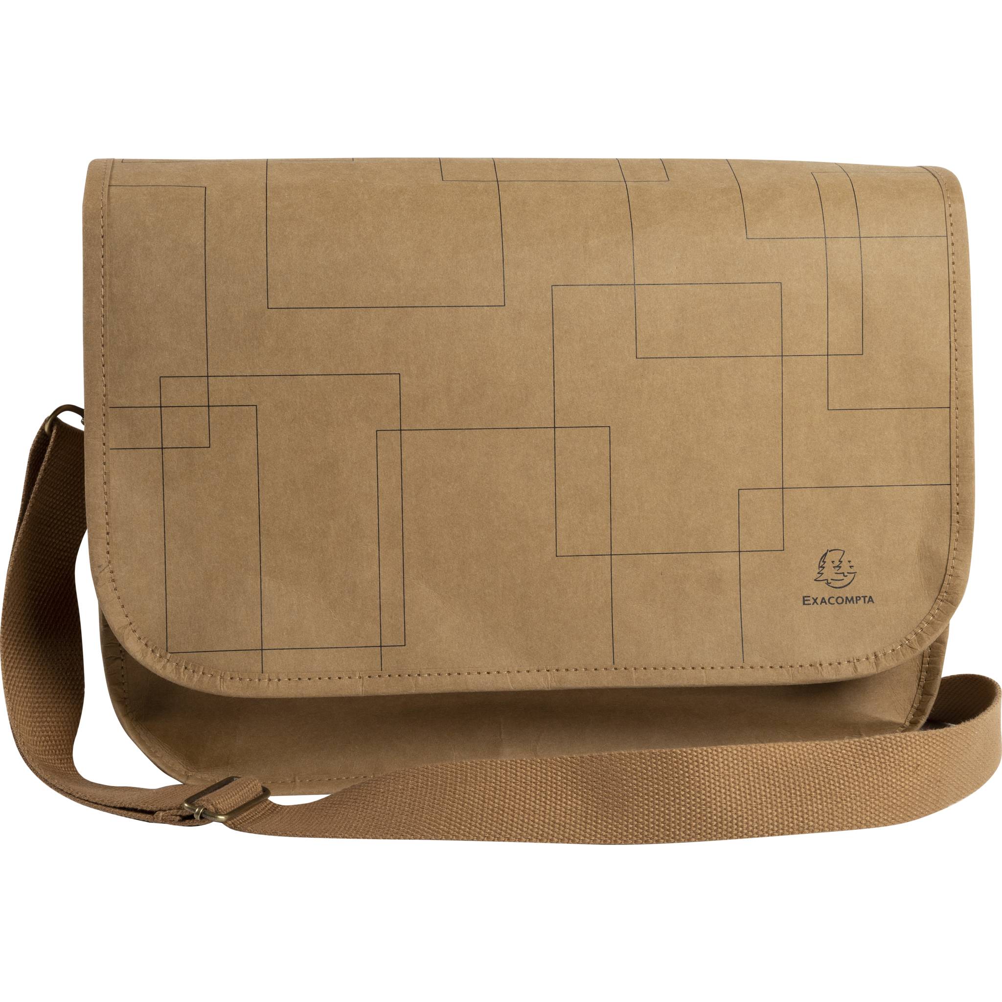 Exacompta 17650E Tasche aus Papier in Lederoptik, 39x27x13cm, Eterneco - Braun geometrische Motive