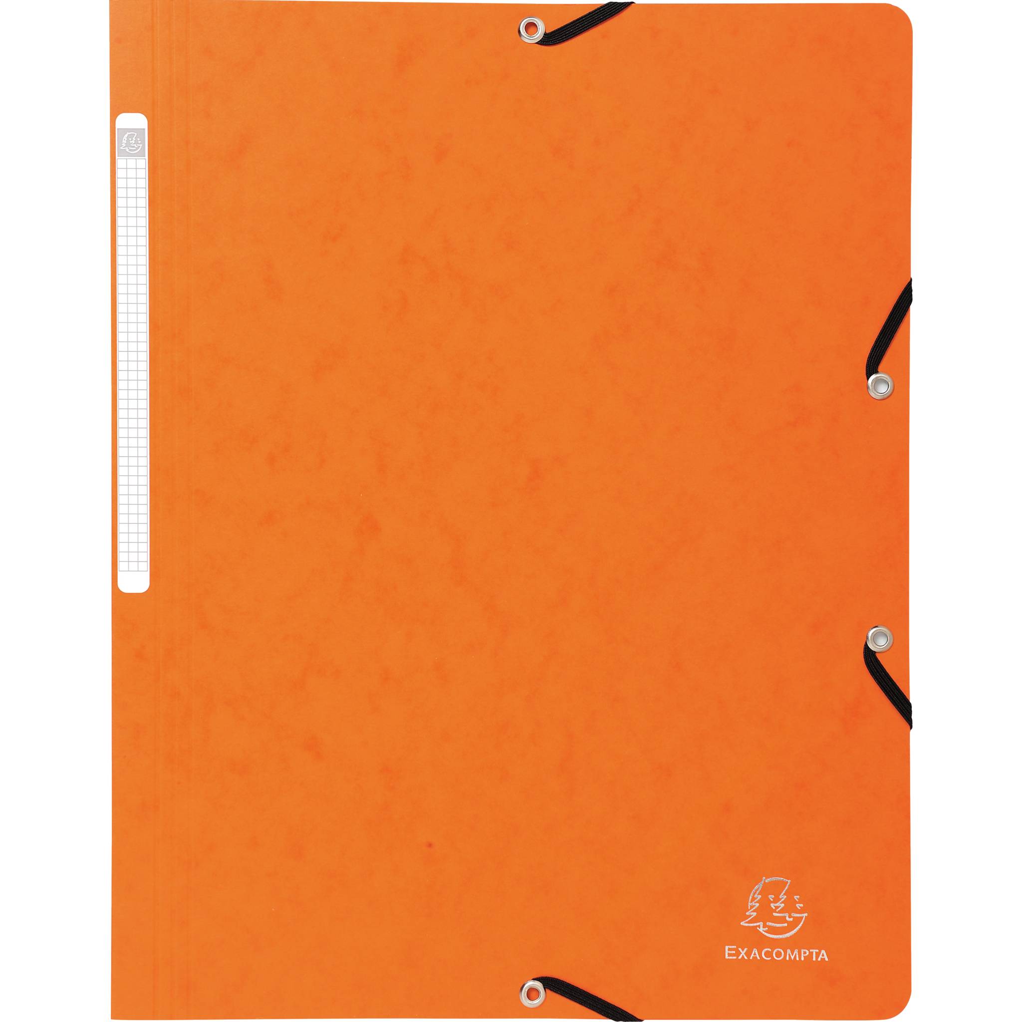 Exacompta 25x Eckspannmappe + Gummizug ohne Klappen, Karton, A4, Orange, 5564E
