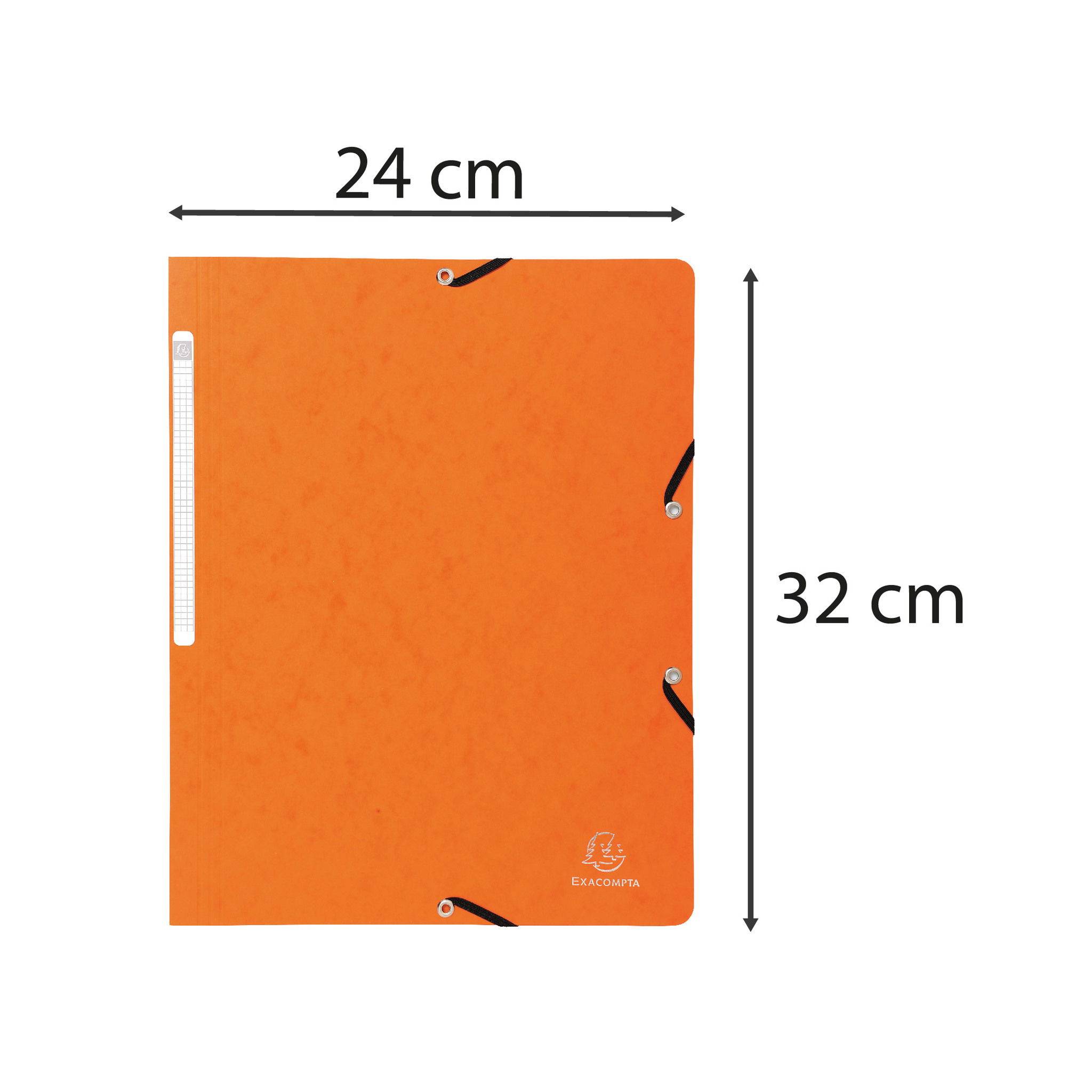 Exacompta 25x Eckspannmappe + Gummizug ohne Klappen, Karton, A4, Orange, 5564E