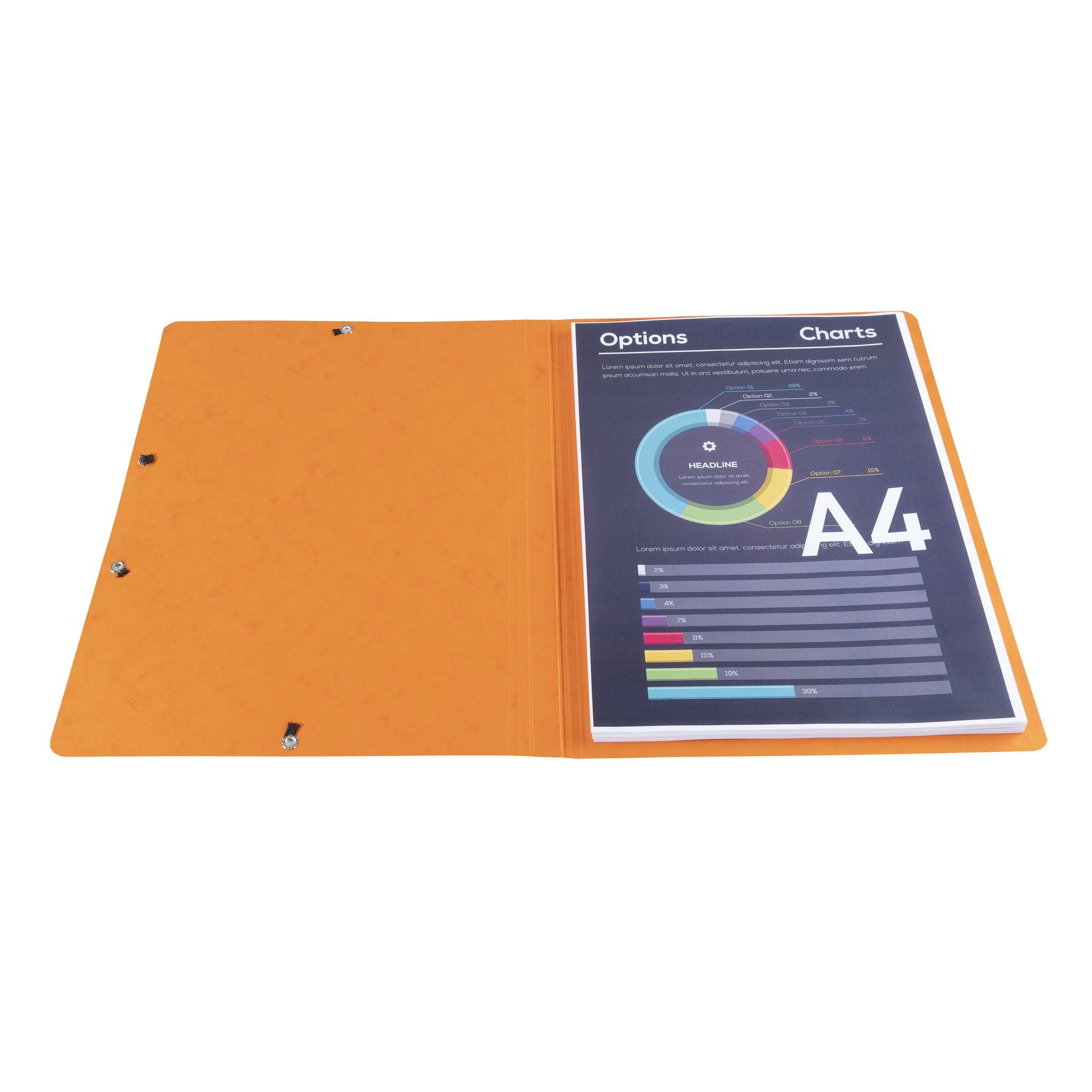 Exacompta 25x Eckspannmappe + Gummizug ohne Klappen, Karton, A4, Orange, 5564E